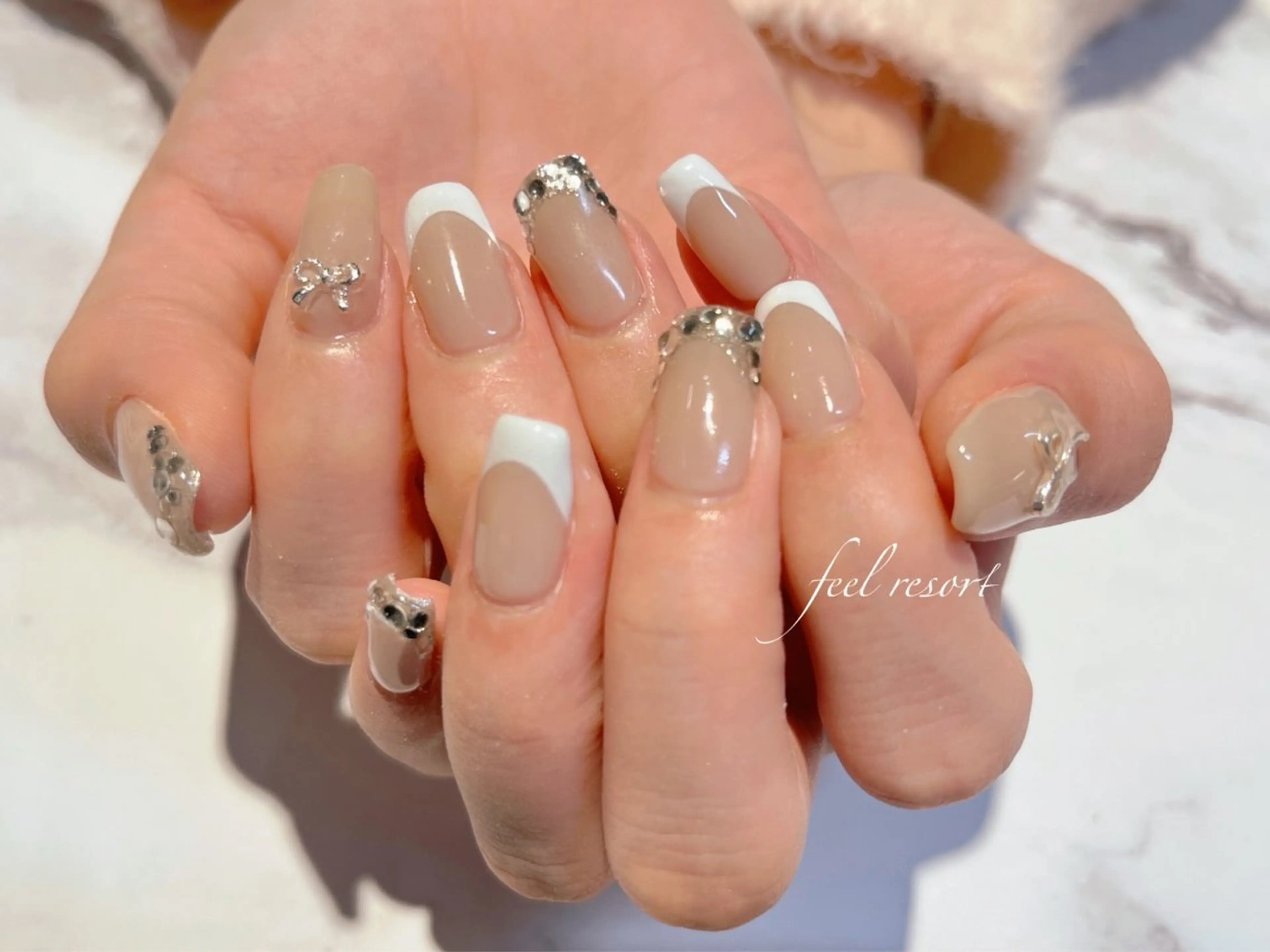 ネイル アートネイル 長さ出し フットネイル フレンチネイル ジェルネイル ハンドネイル Lien（リアン） 銀座駅6分のネイルデザイン