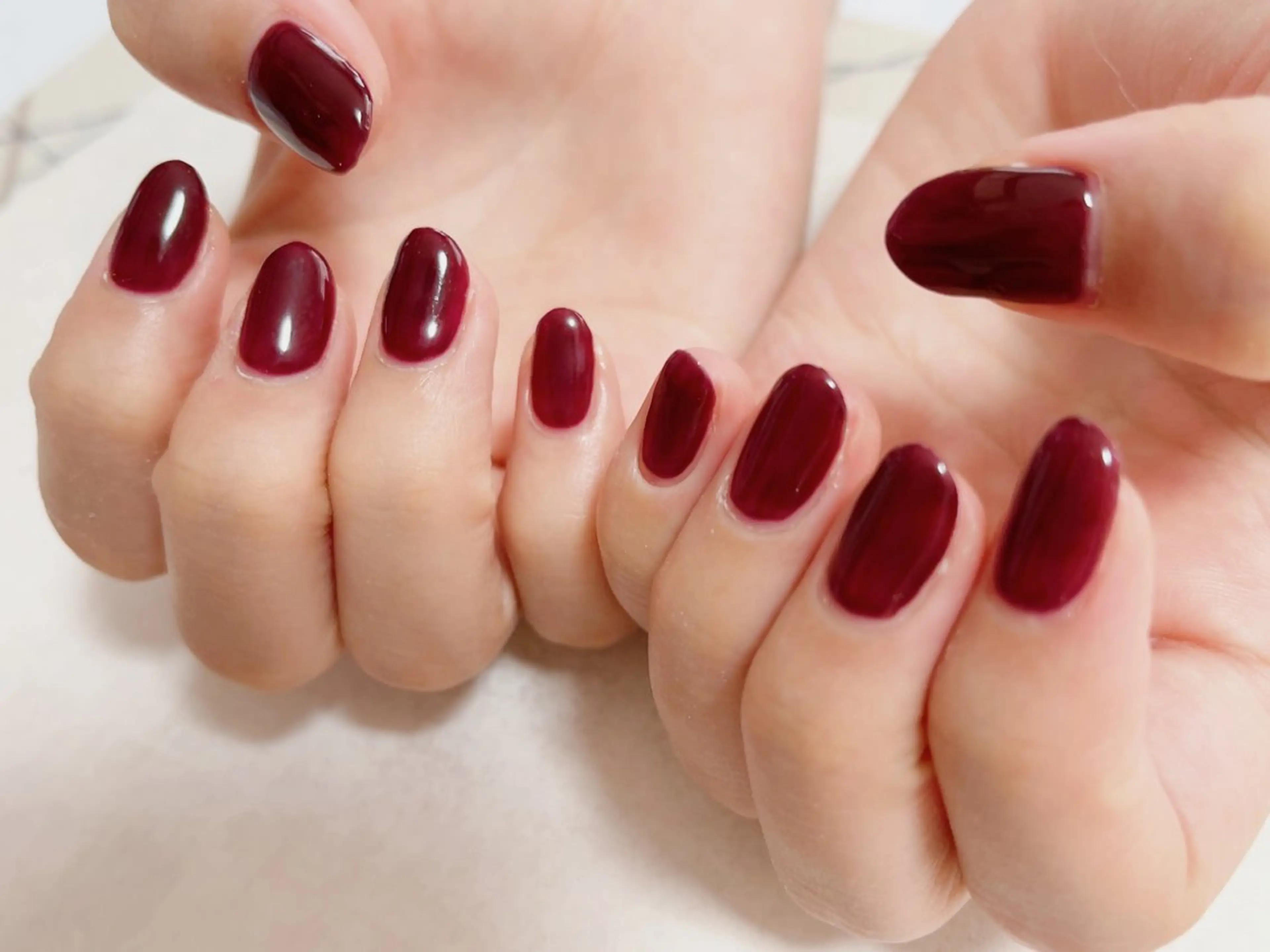 ネイル ボルドー ジェルネイル 韓国ネイル メンズネイル パラジェル kiki nail たまプラーザのネイルデザイン