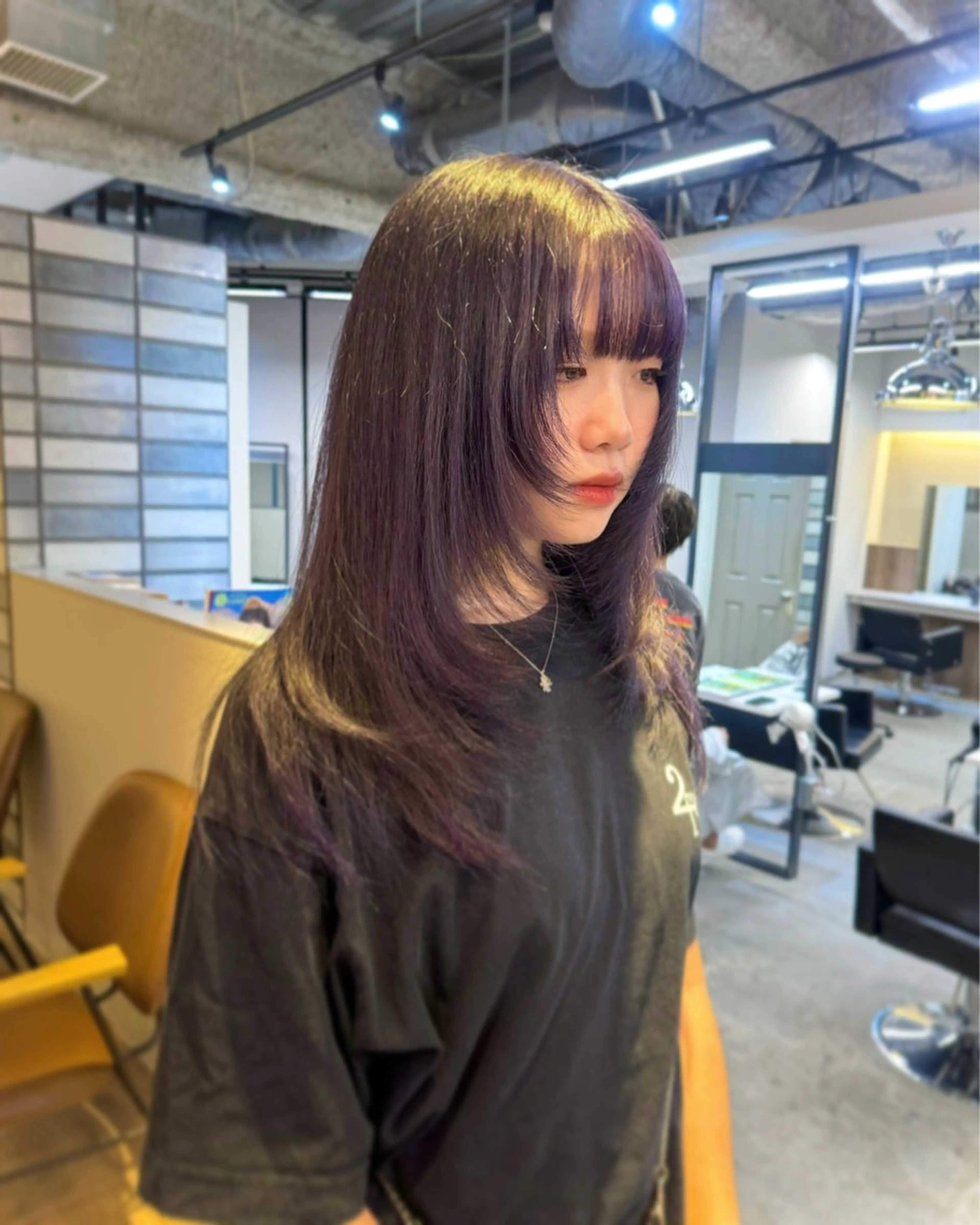 セミロング 韓国ヘア🇰🇷 YUKINAのヘアスタイル