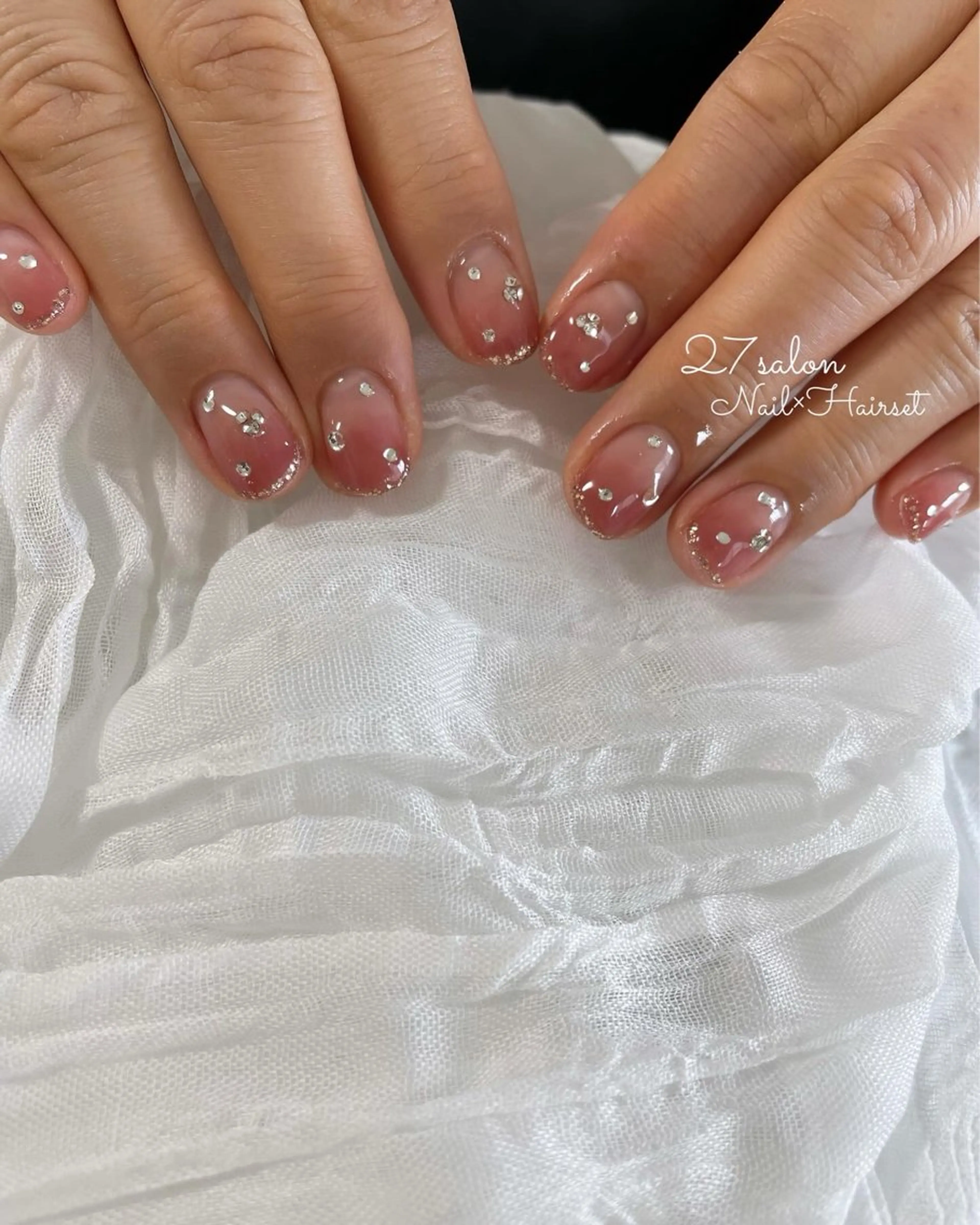 ネイル ピンク ショートネイル 27salon yuinaのネイルデザイン