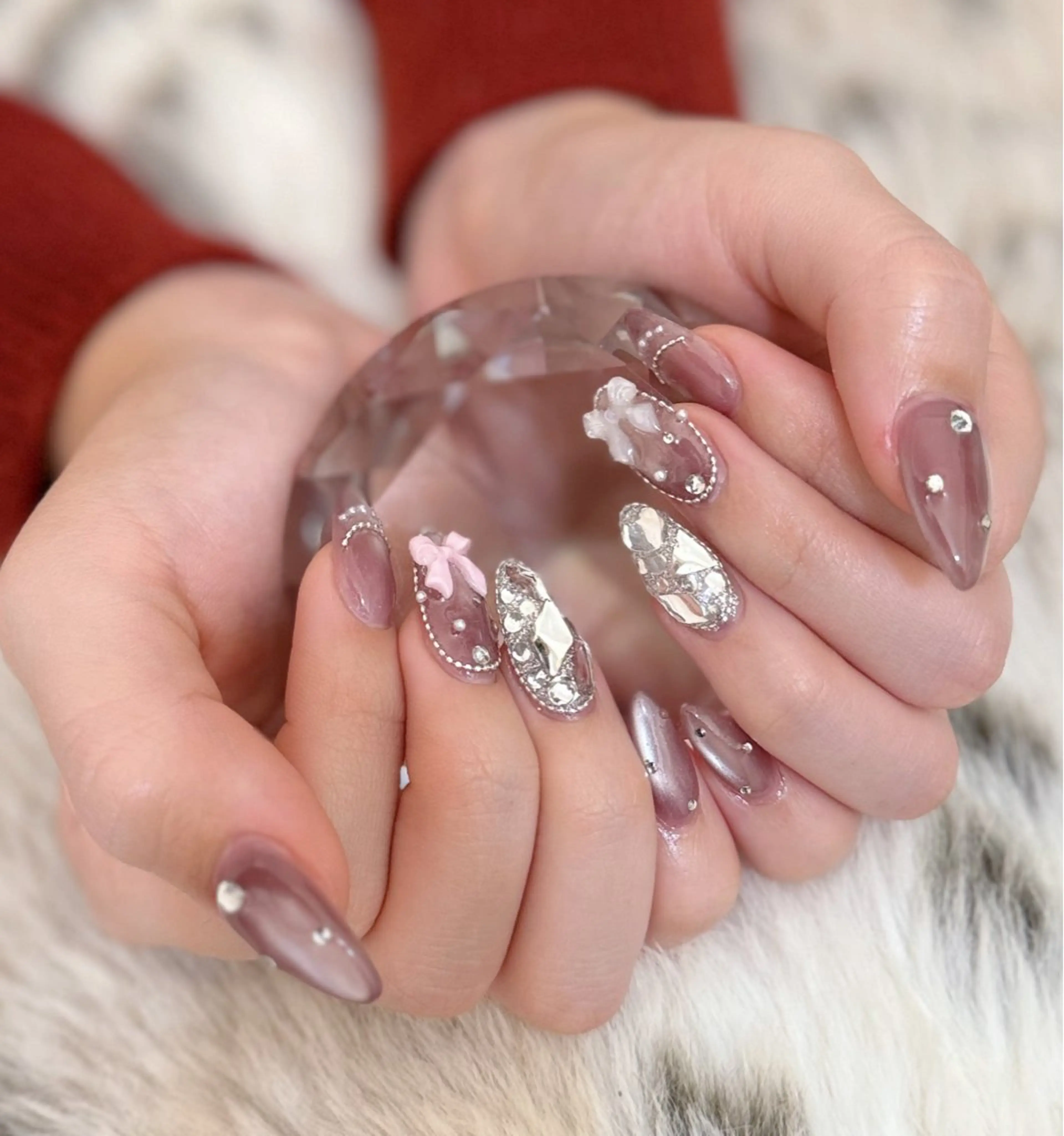 ネイル 長さ出し ジェルネイル マグネットネイル メンズネイル ピンク ハンドネイル MIMnail メンズネイリストのネイルデザイン