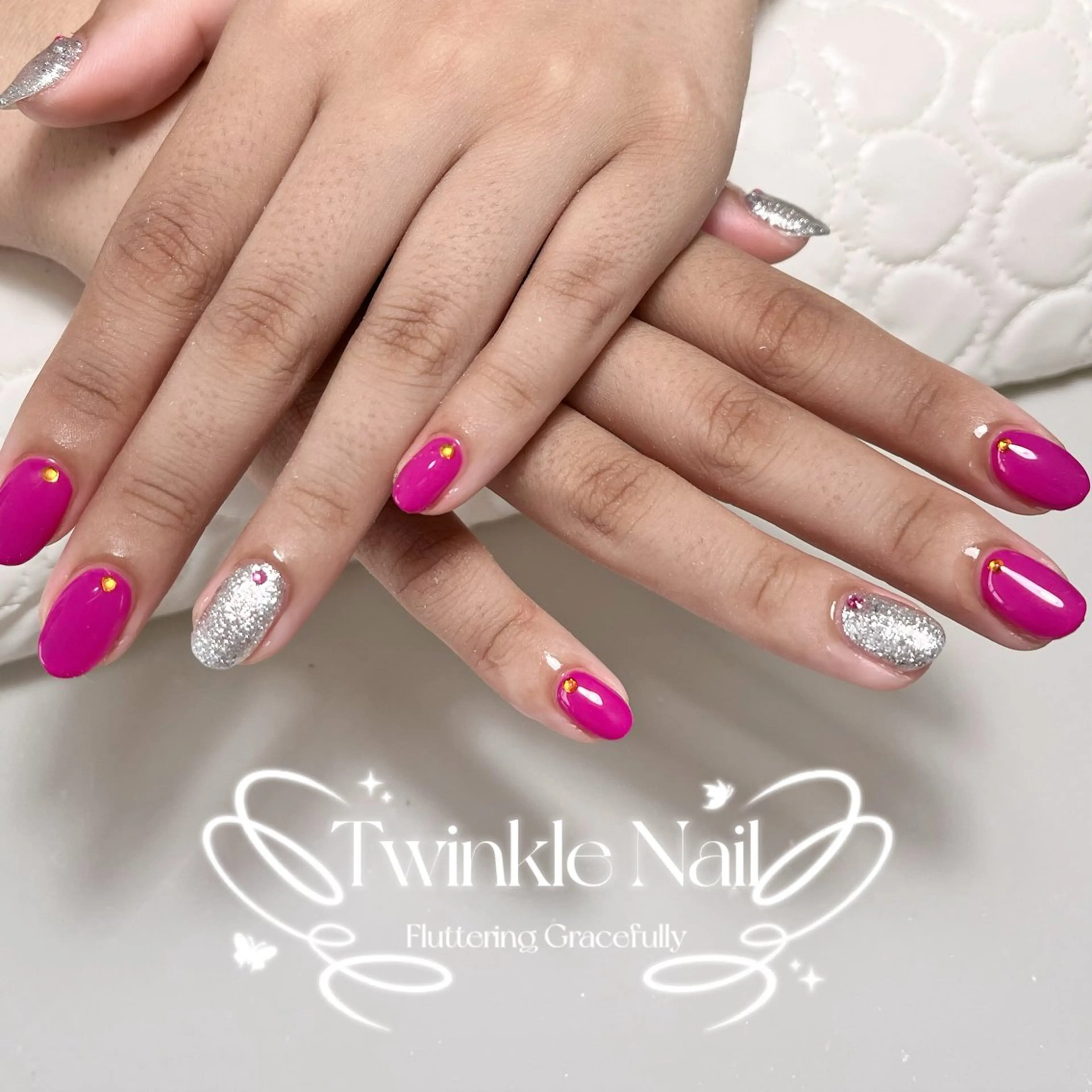 ネイル ピンク 夏ネイル Twinkle Nail Kuboのネイルデザイン