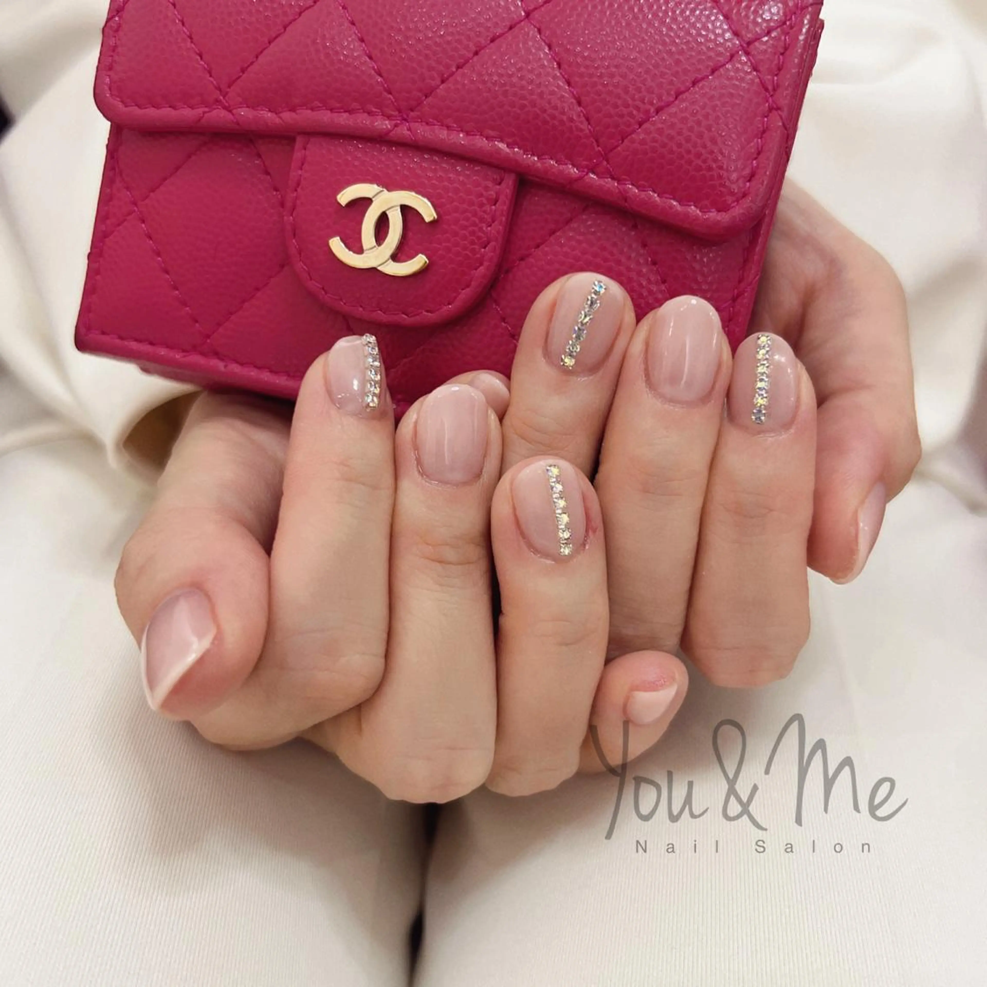 ネイル アートネイル フラッシュネイル フレンチネイル ジェルネイル ガラスフレンチ You&Me Yukiのネイルデザイン