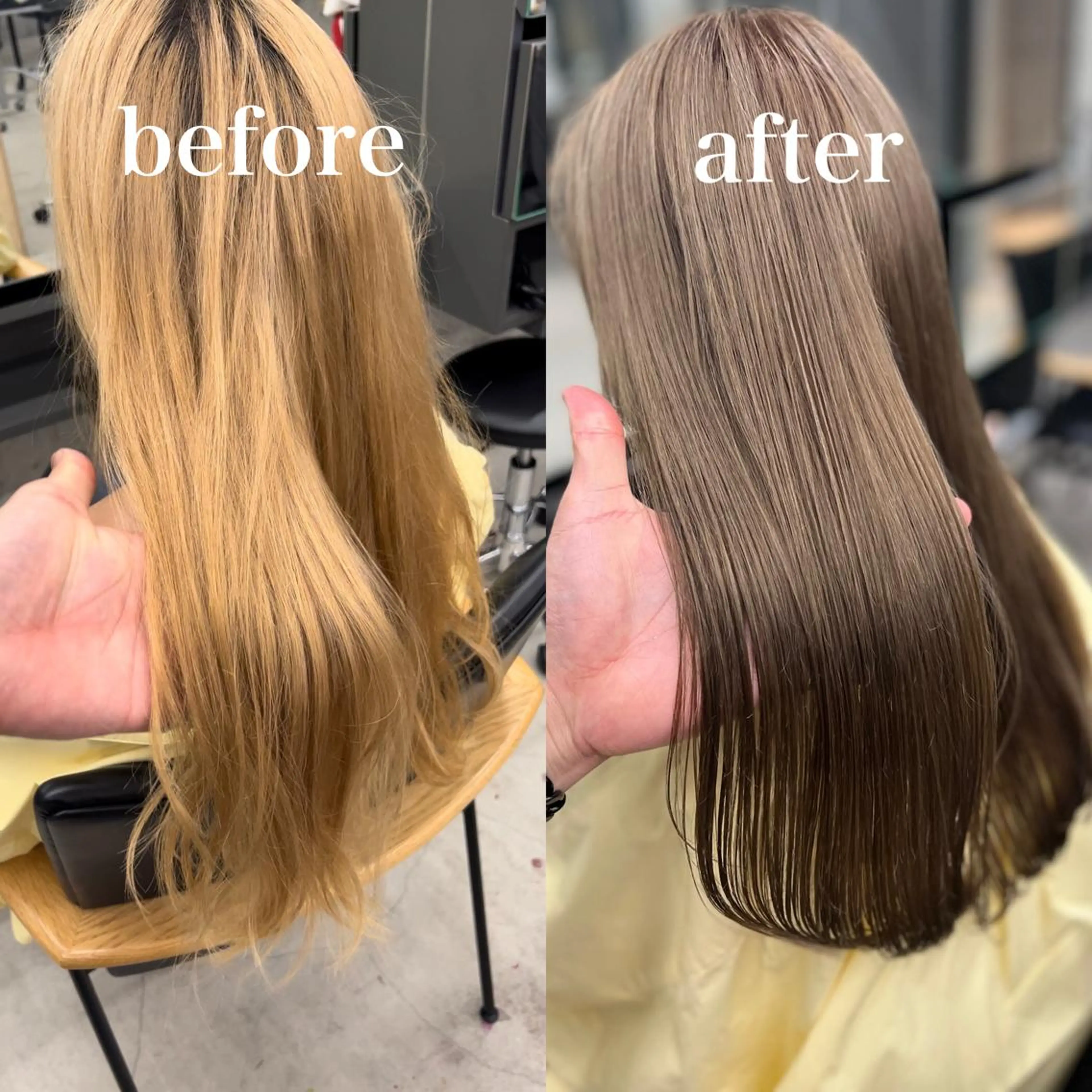 ロング カラー ベージュカラー ブリーチ 透明感カラー ヘアカラー 誰より丁寧なカット/ 小林輝/レイヤーのヘアスタイル