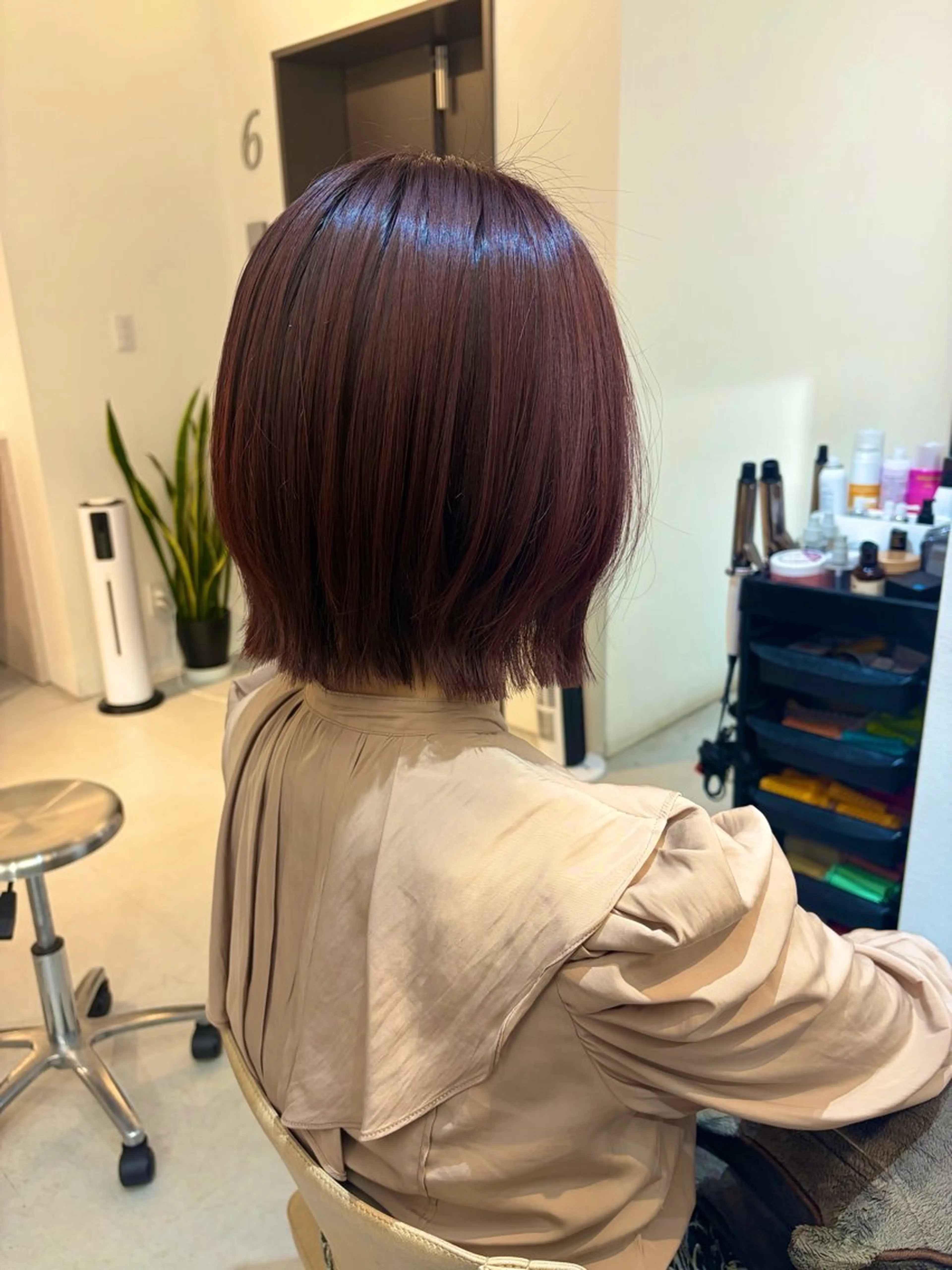 ショート カット ヘアカラー トリートメント ✨色持ちの良い艶 カラー✨蟹江真世のヘアスタイル