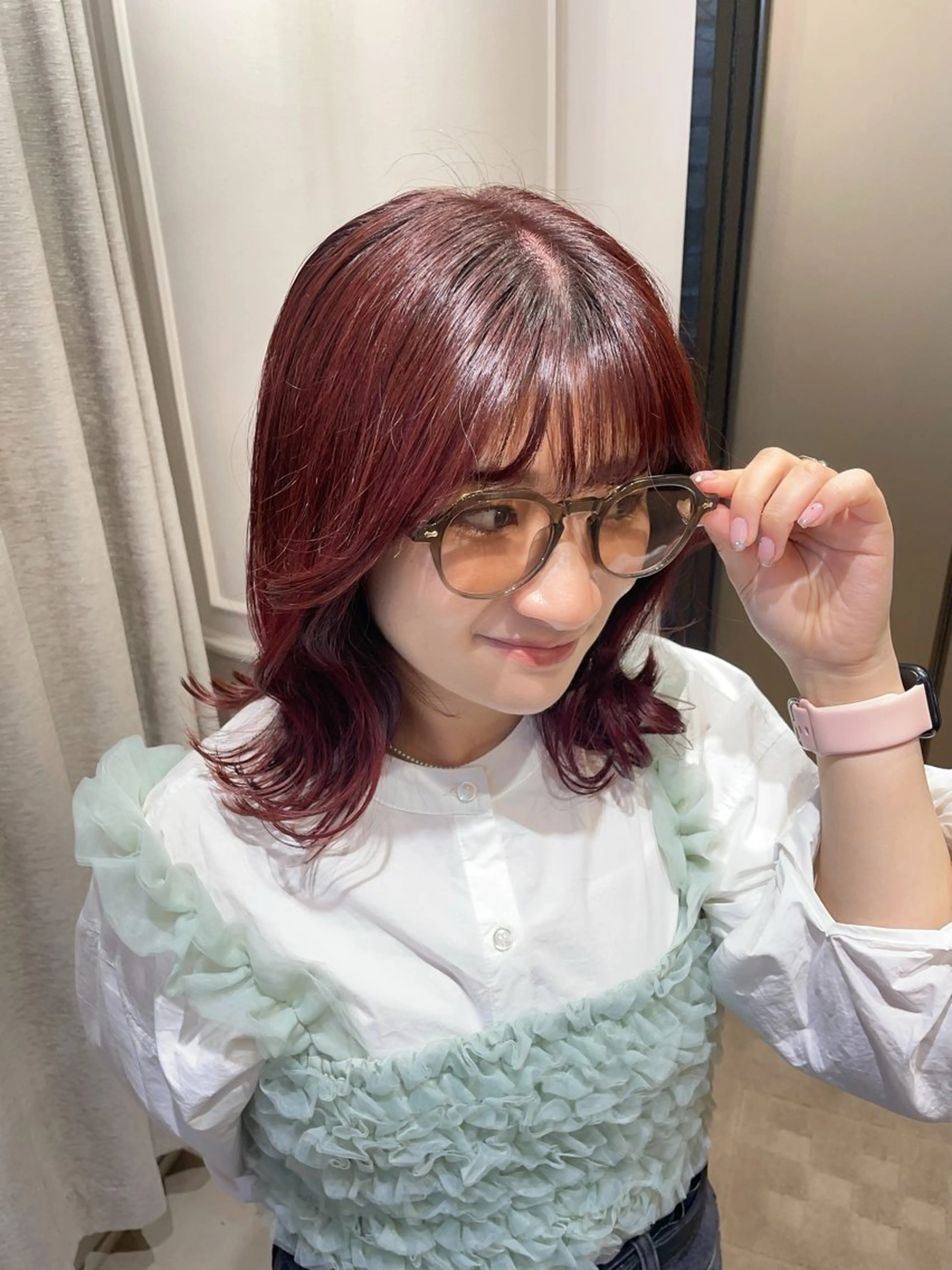 ミディアム カラー カット ヘアカラー トリートメント ayano / 透明感・くすみカラーのヘアスタイル