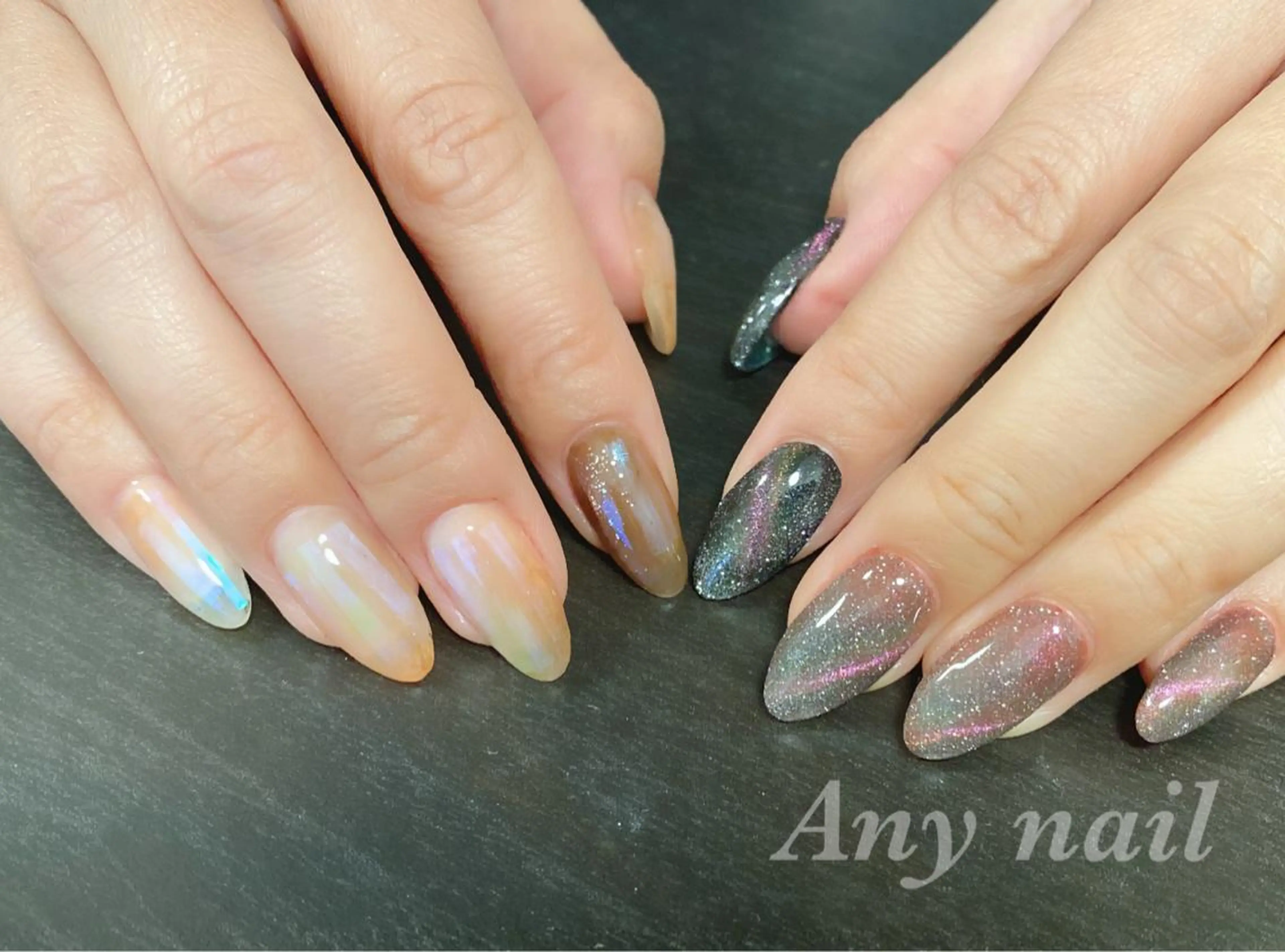 ネイル フラッシュネイル マグネットネイル ハンドネイル 岩澤 恵子のネイルデザイン