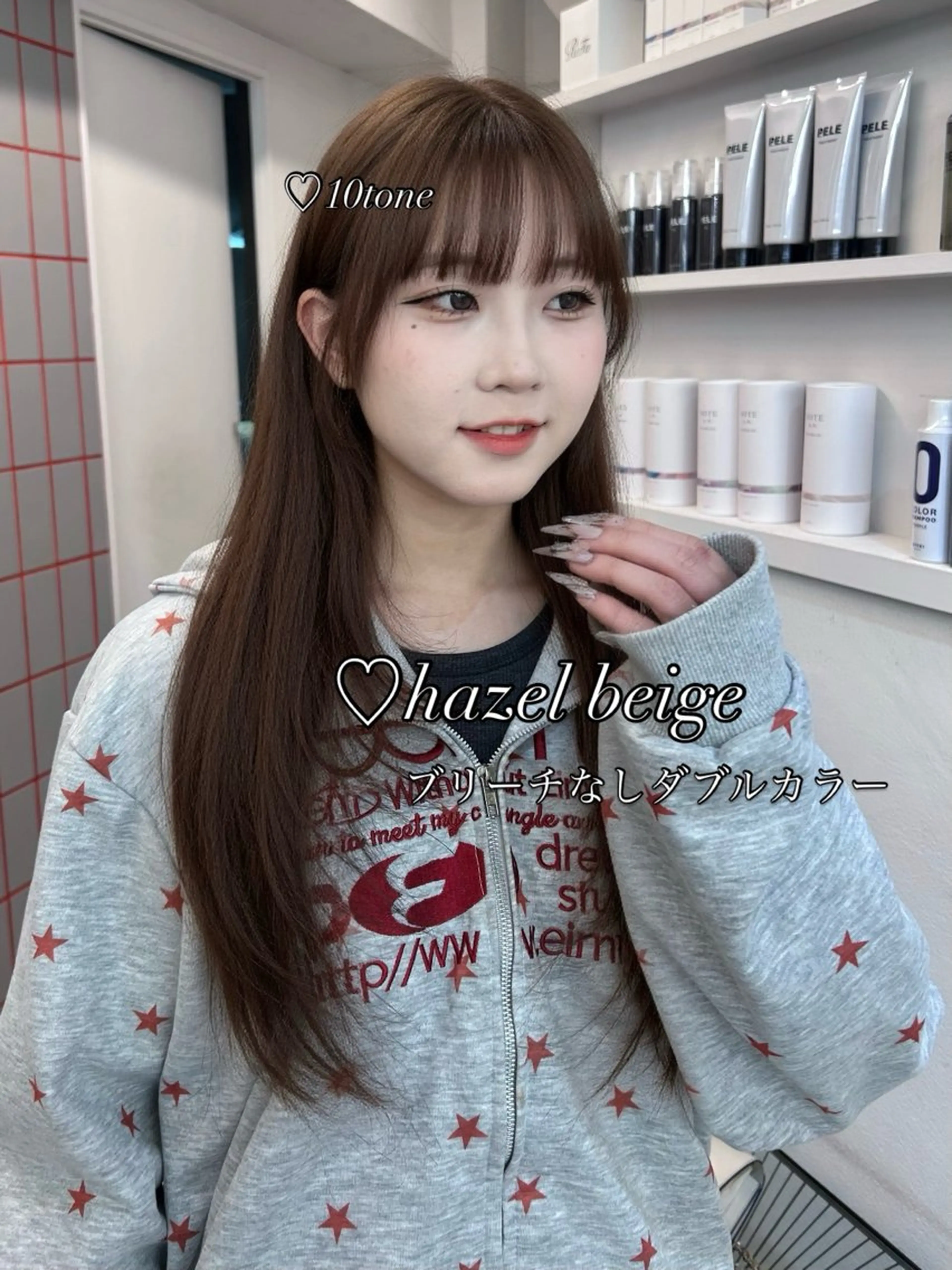 ロング カラー ベージュカラー ブリーチ ブラウンカラー 透明感カラー ダブルカラー ヘアカラー トリートメント 💍透明感 💖艶ミルクティーのヘアスタイル