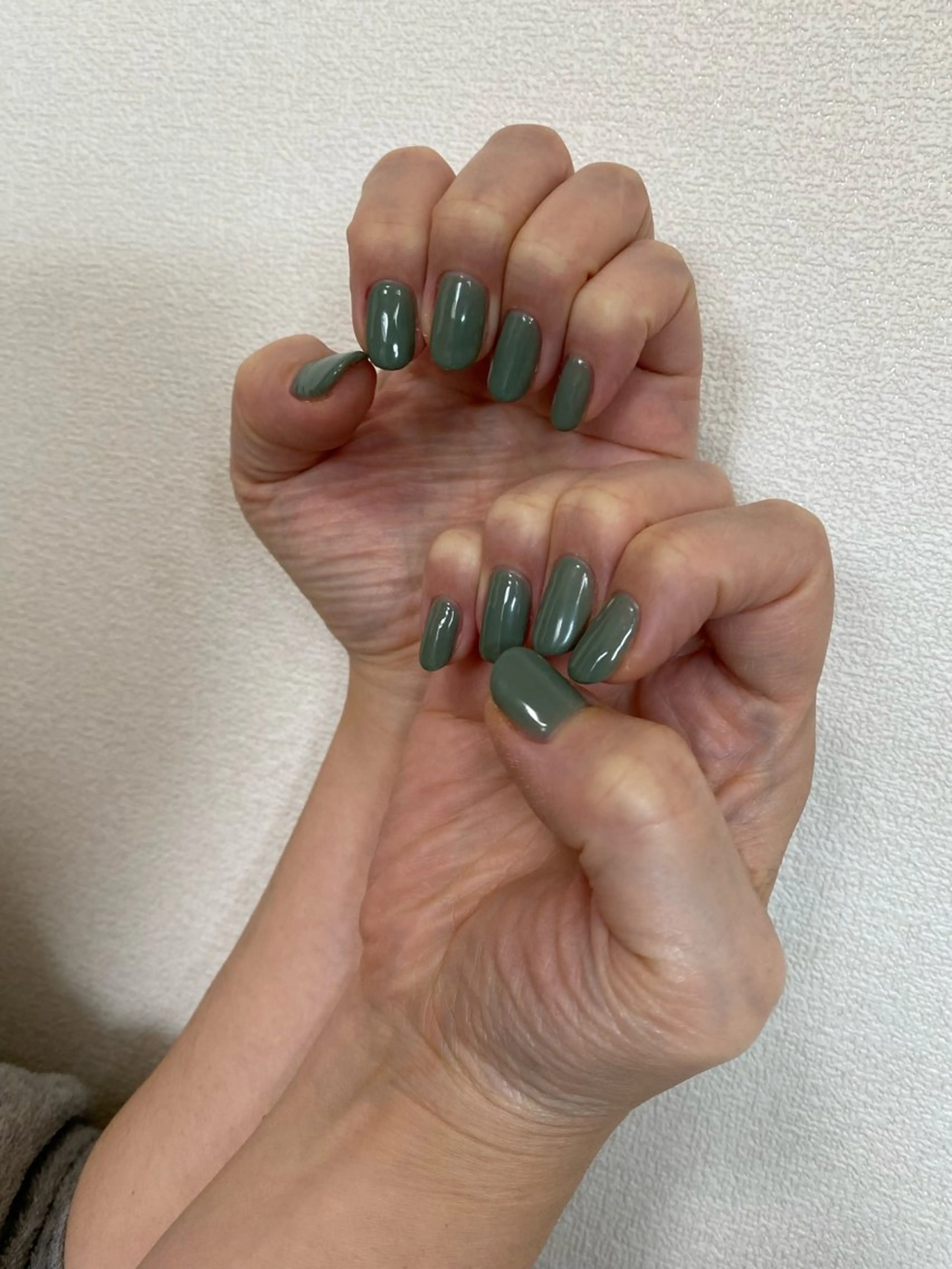 ネイル グリーン ハンドネイル 自宅サロン FeelFreeのマツエク・マツパデザイン
