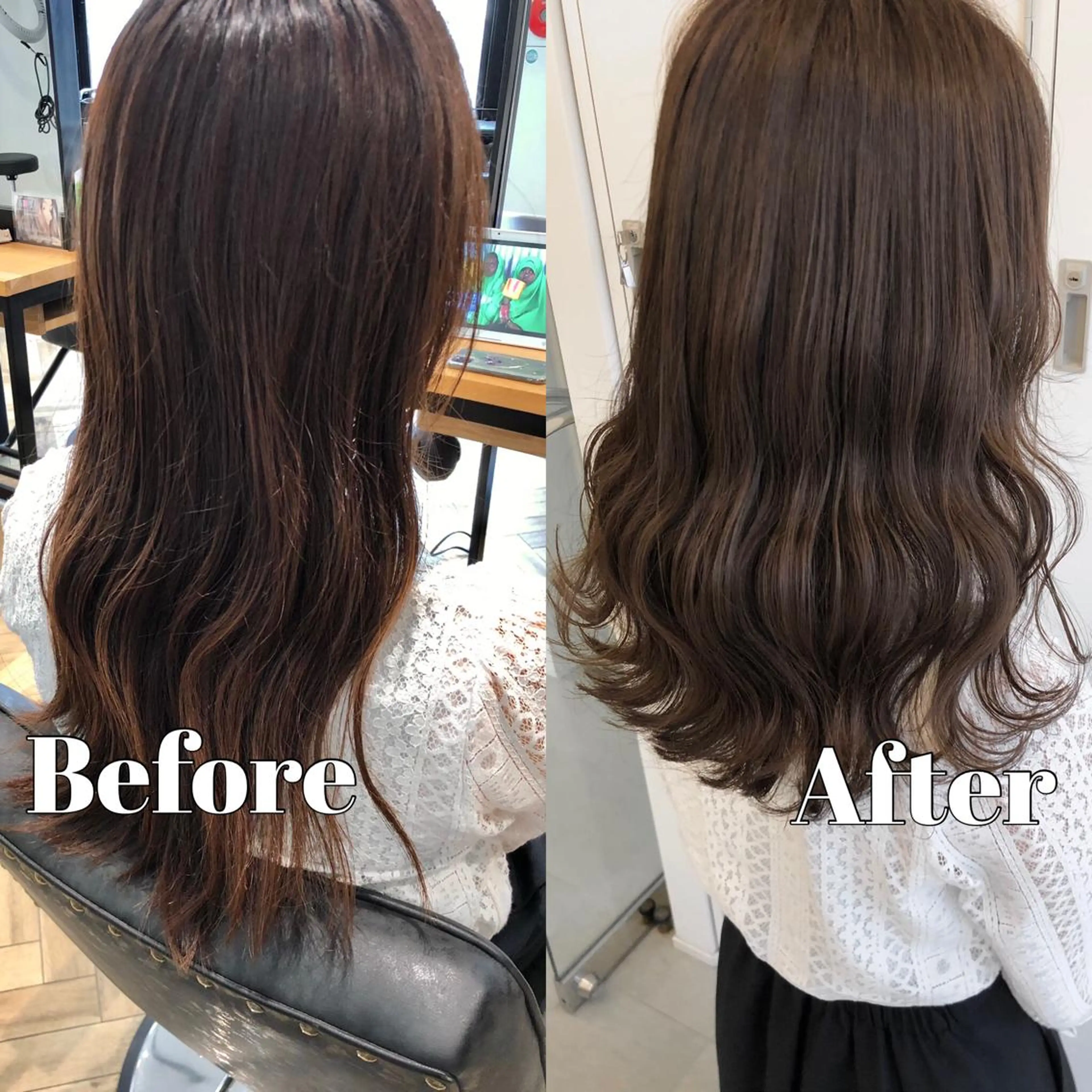 ロング カラー アッシュ ベージュカラー オレンジ ロング Saori / さおりのヘアスタイル