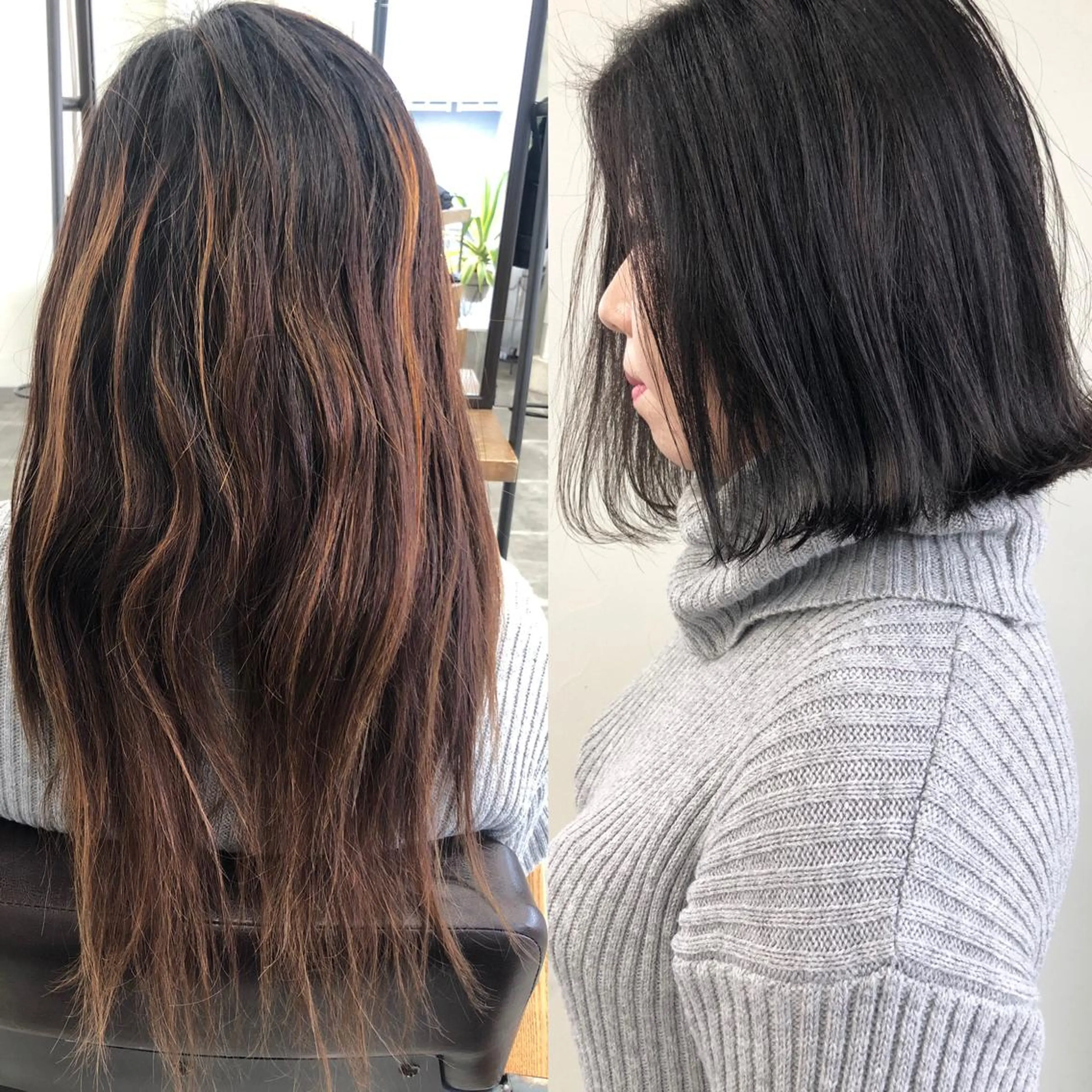 ミディアム 外ハネヘア カット ヘアカラー トリートメント 小澤大輔 YOLO hairのヘアスタイル