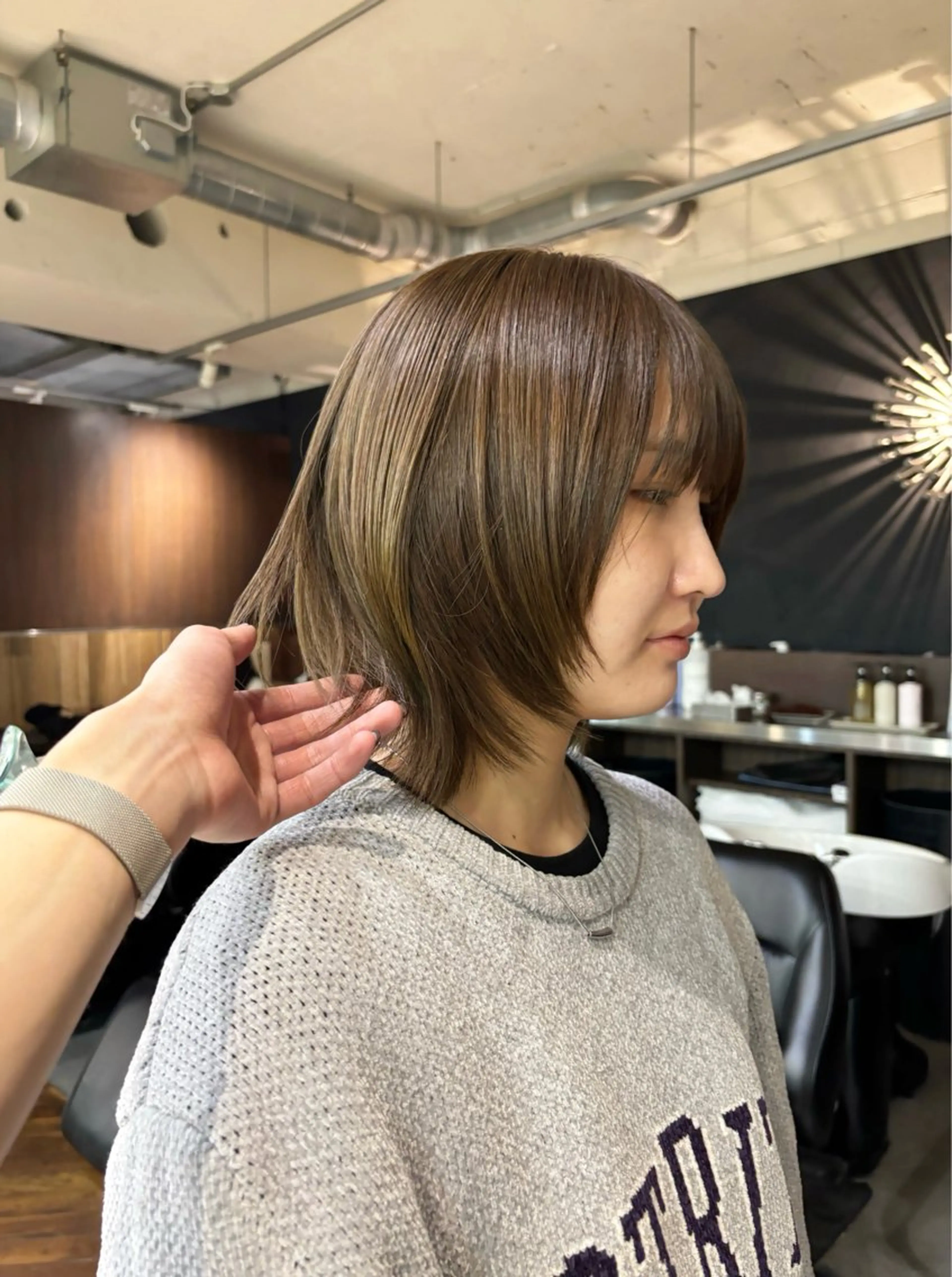 ミディアム カット ヘアカラー トリートメント 表参道/ケアカラー /カット/関端のヘアスタイル