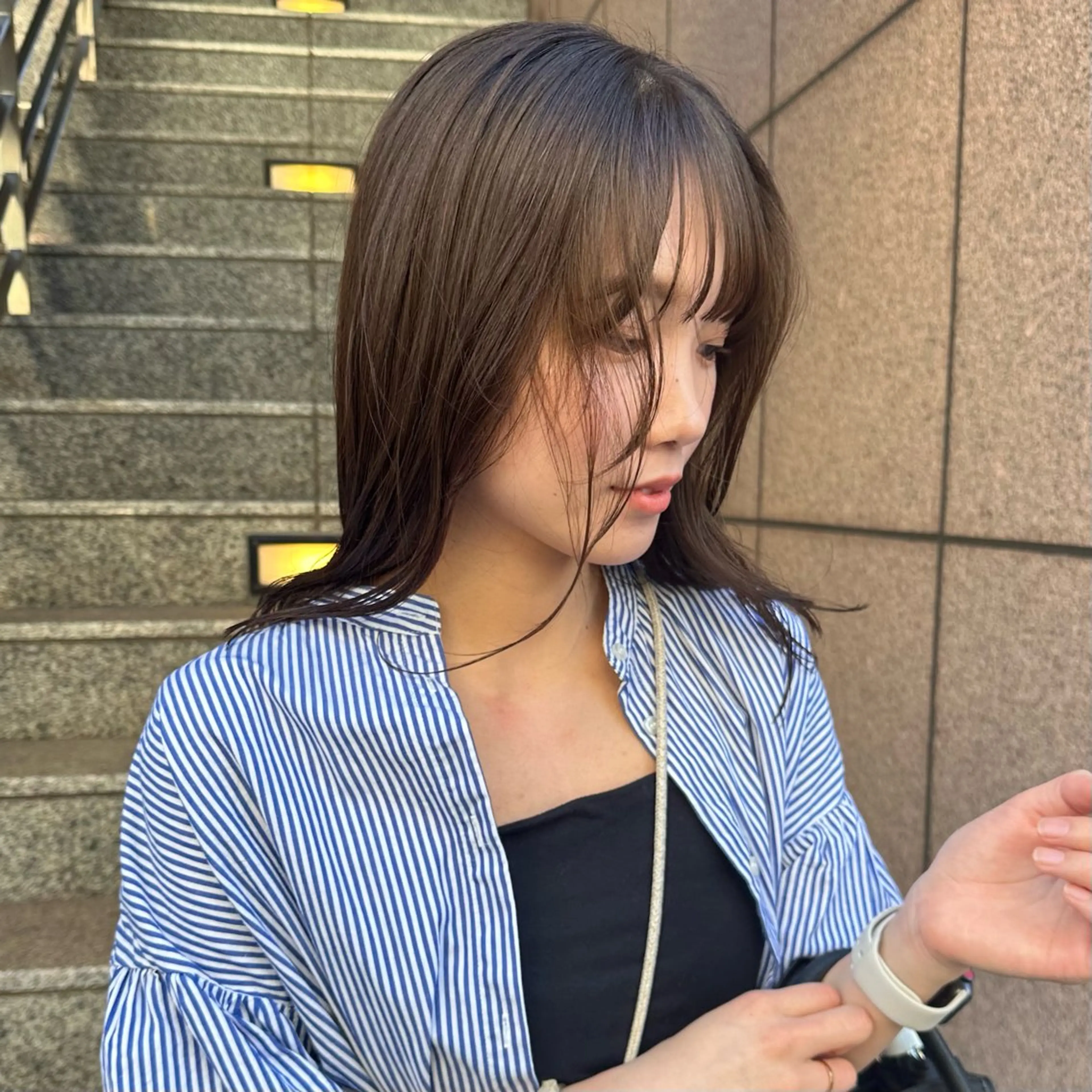 ミディアム カラー 艶カラー×似合わせ カットshihomiのヘアスタイル