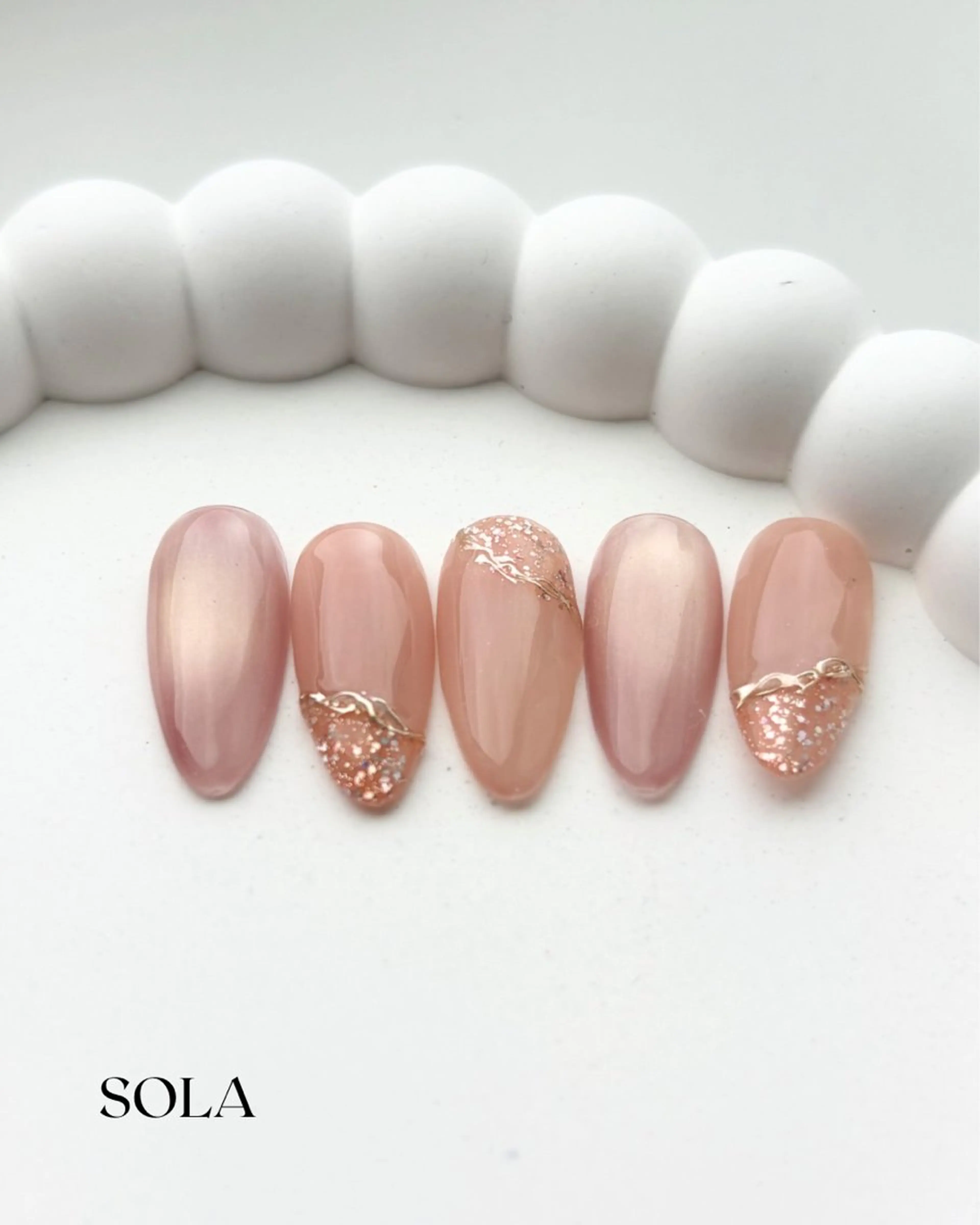 ネイル マグネットネイル ミラーネイル ハンドネイル ほそかわ さき-SOLAのネイルデザイン