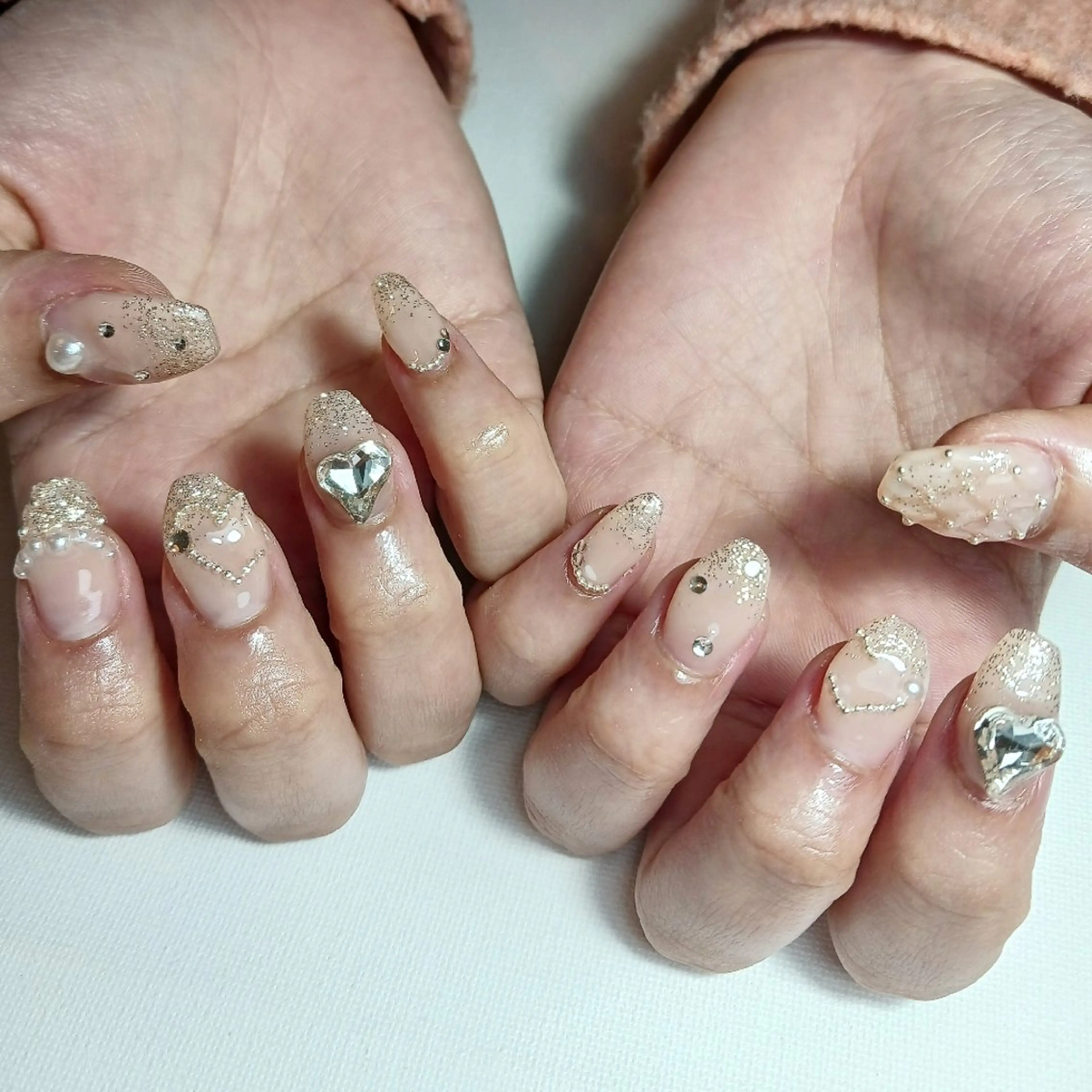 ネイル ジェルネイル ハート 持ち込み ショートネイル ハンドネイル owlnail /持込みデザイン専門のネイルデザイン