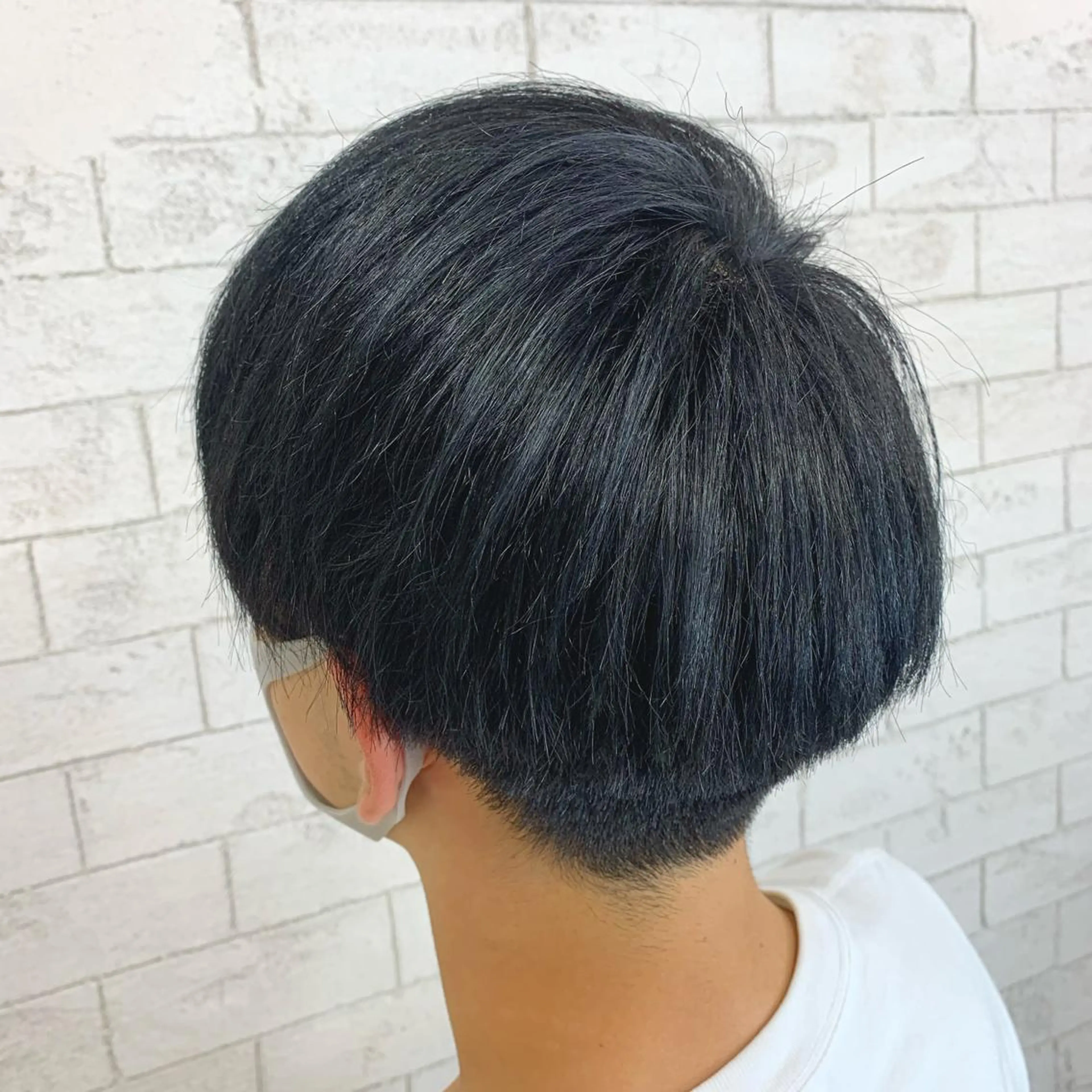 ショート カラー メンズ 黒髪 ブルーカラー ブルーブラック カット 🔥ダブルカラー特化 🔥相原彰太のヘアスタイル