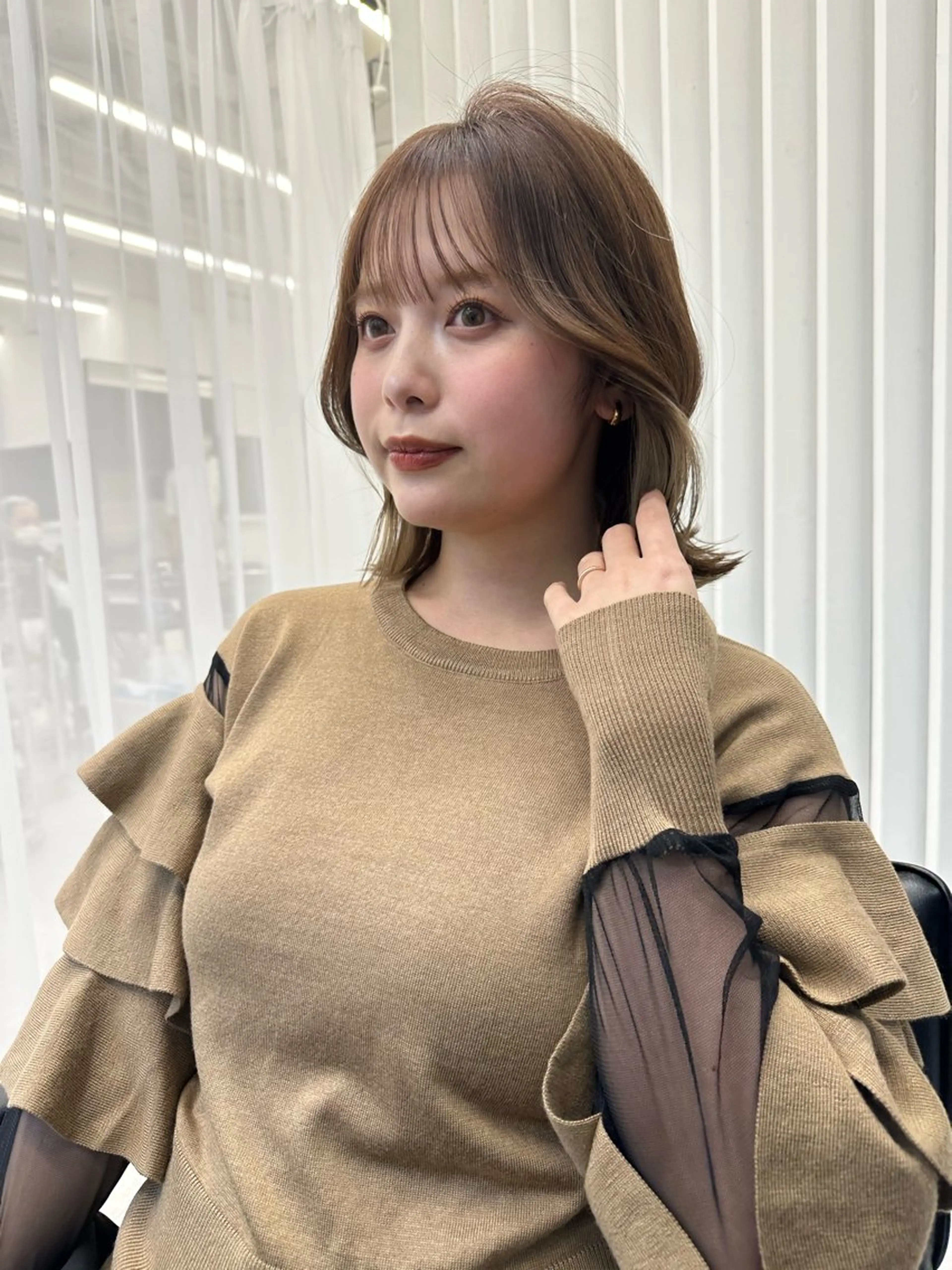 ミディアム 前髪顔まわりカット 🌈中村海聖のヘアスタイル