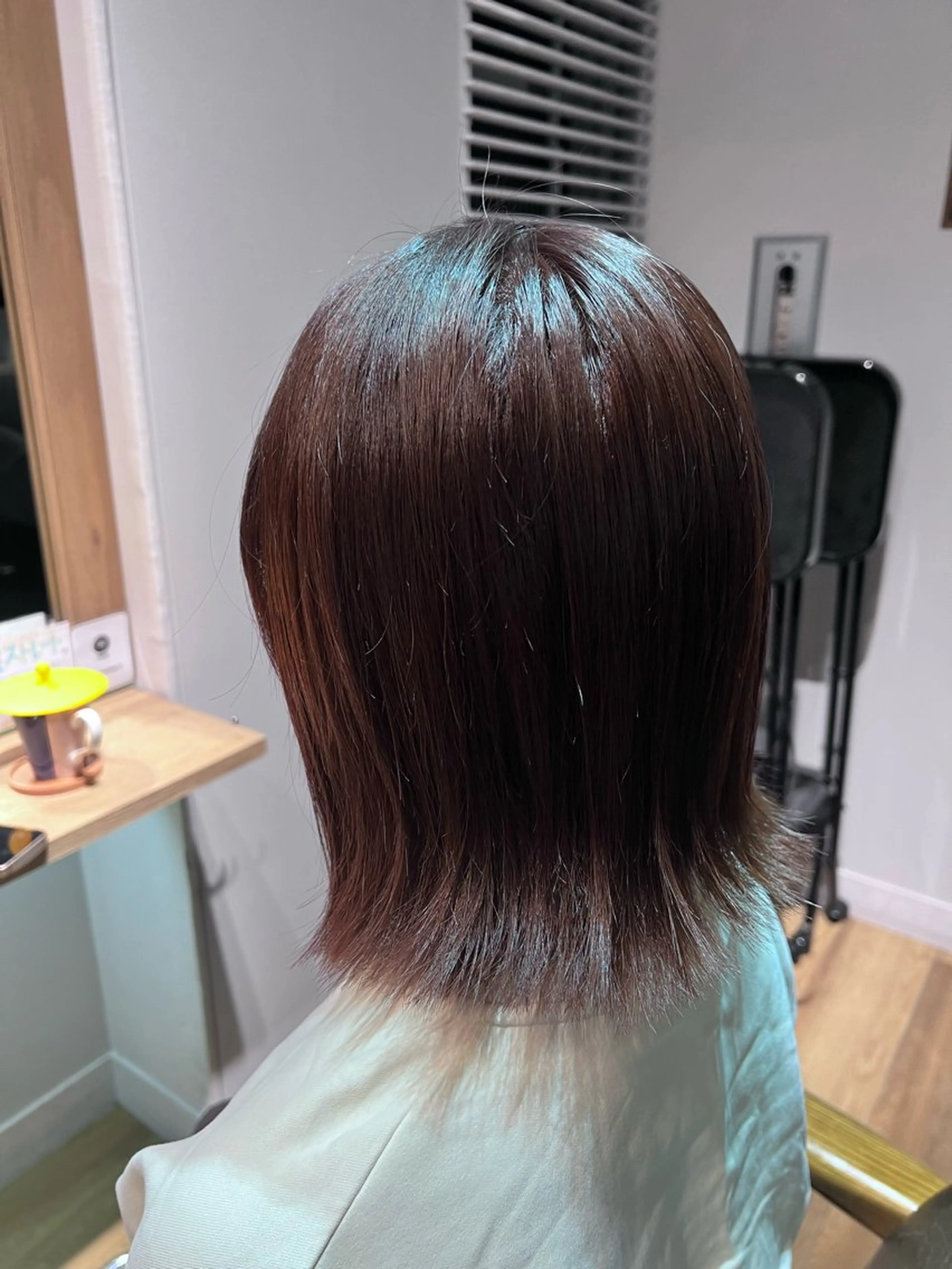 ミディアム カラー ブラウンカラー ラベンダーカラー ラベンダーブラウン ヘアカラー トリートメント ツキダテ ユイのヘアスタイル