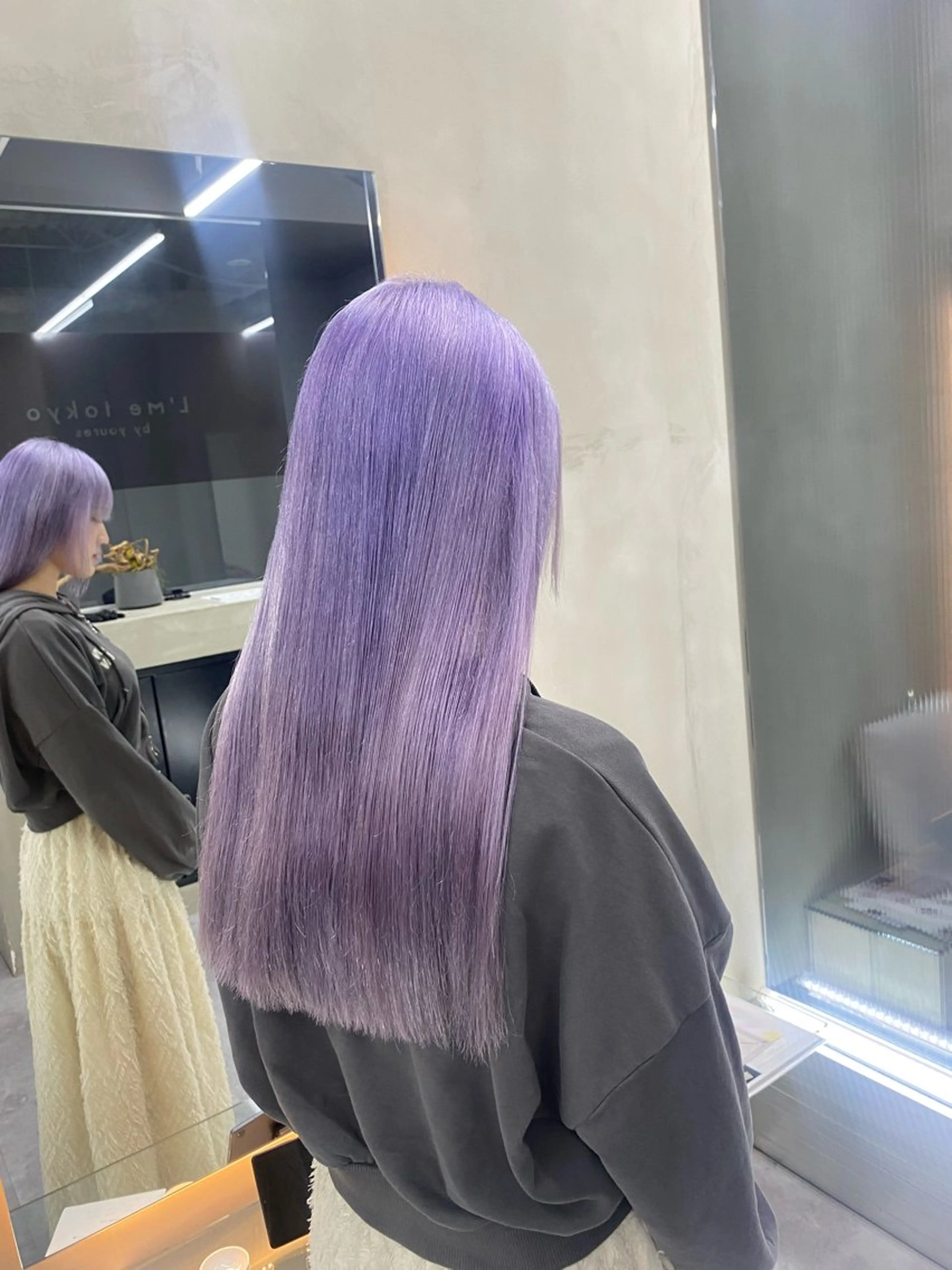 セミロング カラー ブリーチ ラベンダーカラー 「似合わせ/髪質改善 《ワタル》」のヘアスタイル