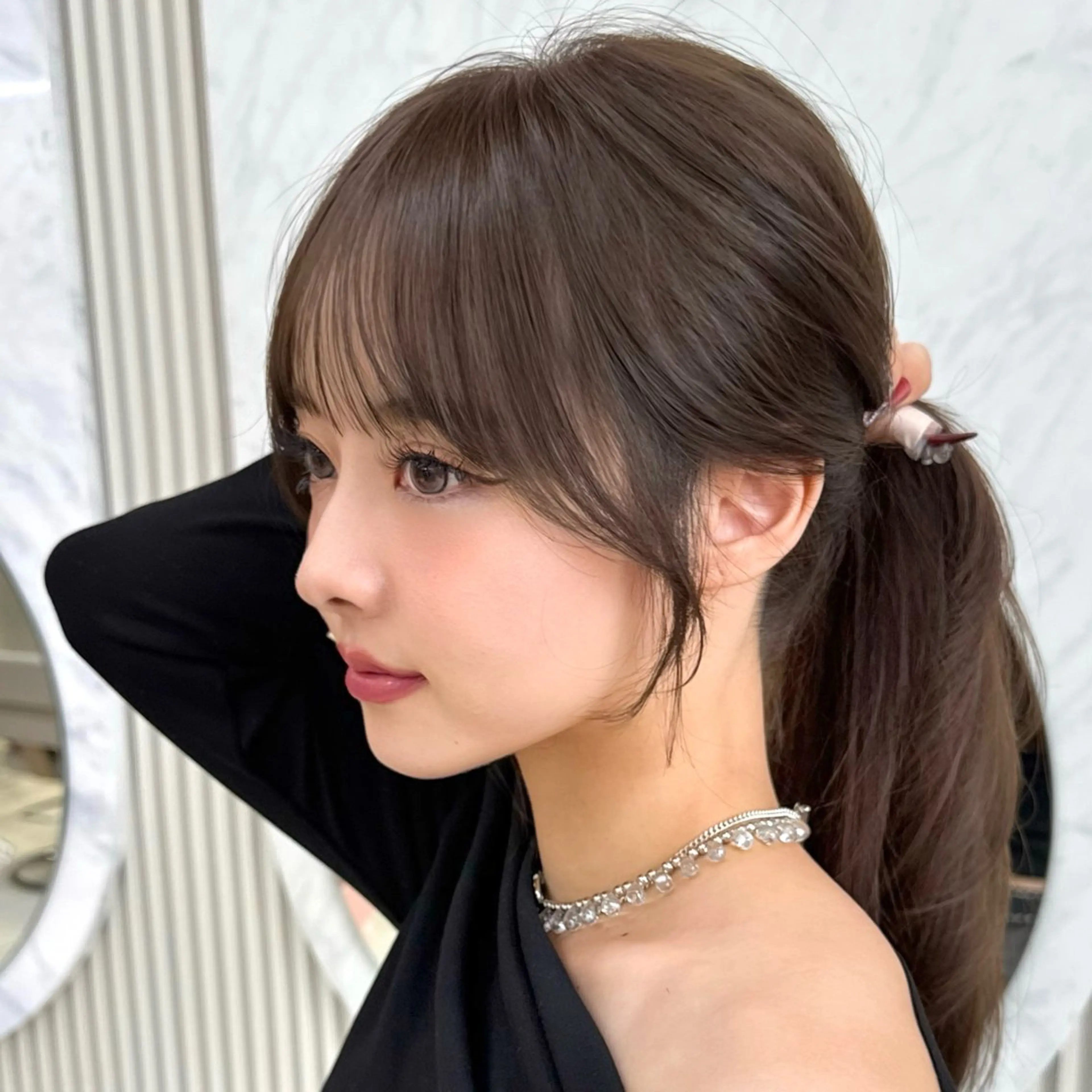 ミディアム カット 似合わせレイヤー/ 透明感カラーのヘアスタイル