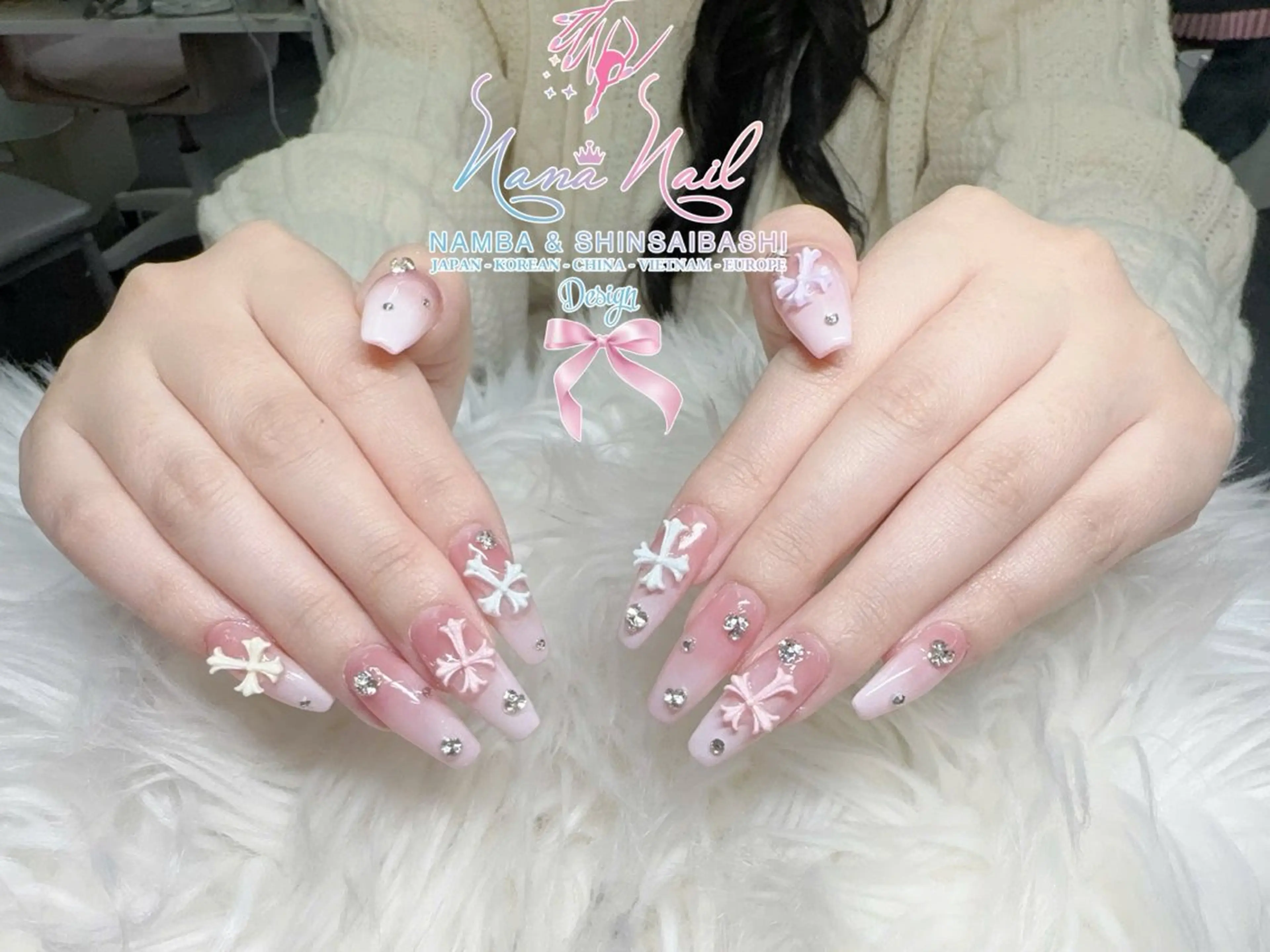 ネイル チークネイル 桜ネイル フラッシュネイル フットネイル ジェルネイル ハンドネイル リナネイル アメ村心斎橋店のネイルデザイン