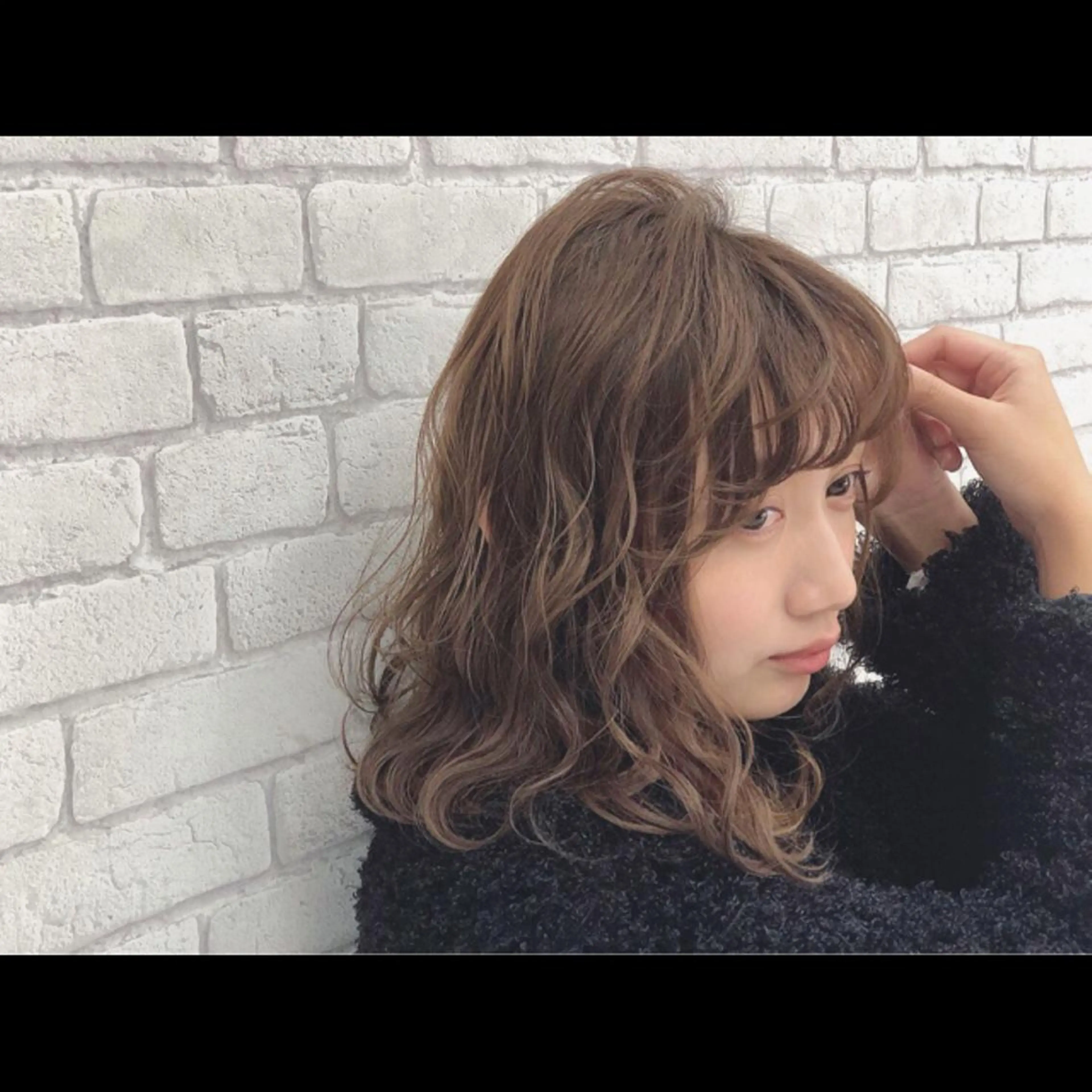 ミディアム カラー パーマ ヘアアレンジ アッシュ 【mokuオーナー】 ちはるのヘアスタイル