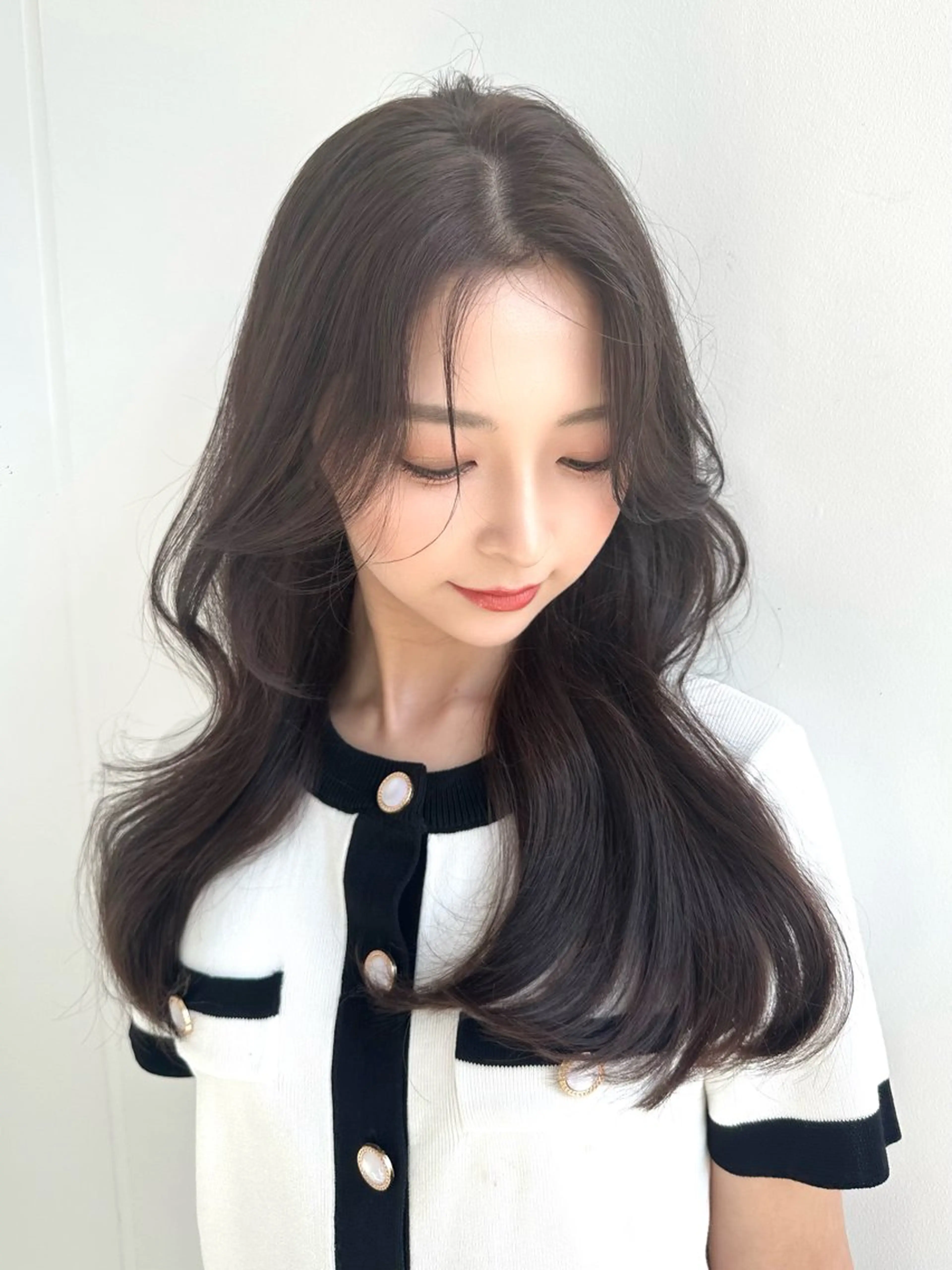 セミロング カラー カット ヘアカラー トリートメント 新宿/韓国レイヤー 髪質改善カラー/角所のヘアスタイル