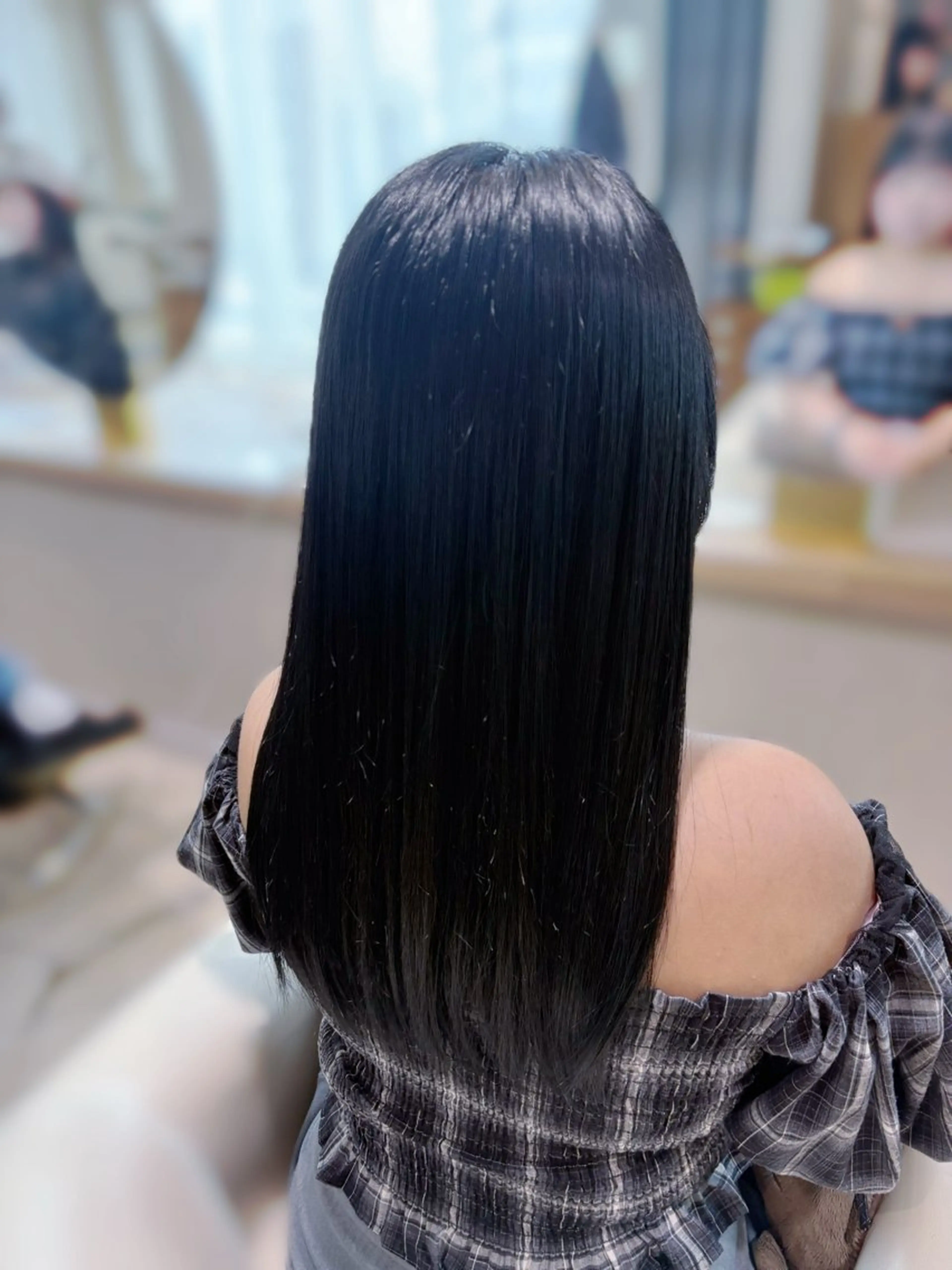 ロング カラー 黒髪 ブルーカラー ブルーブラック 大宮/髪質改善/ yuzuki🌙のヘアスタイル