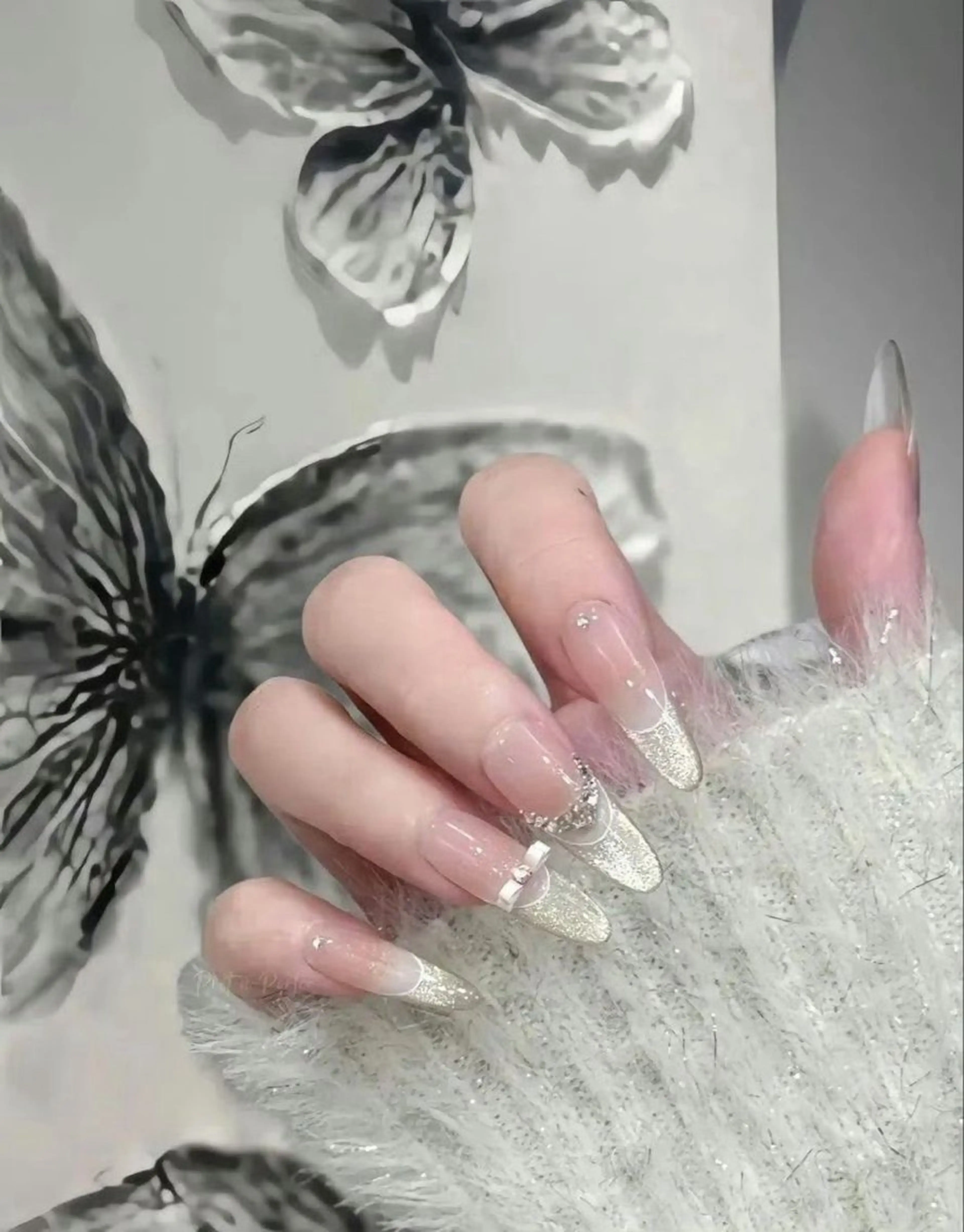 【長さ出し】キラキラネイル10本(パーツ付け補題🉐💎✨)の写真