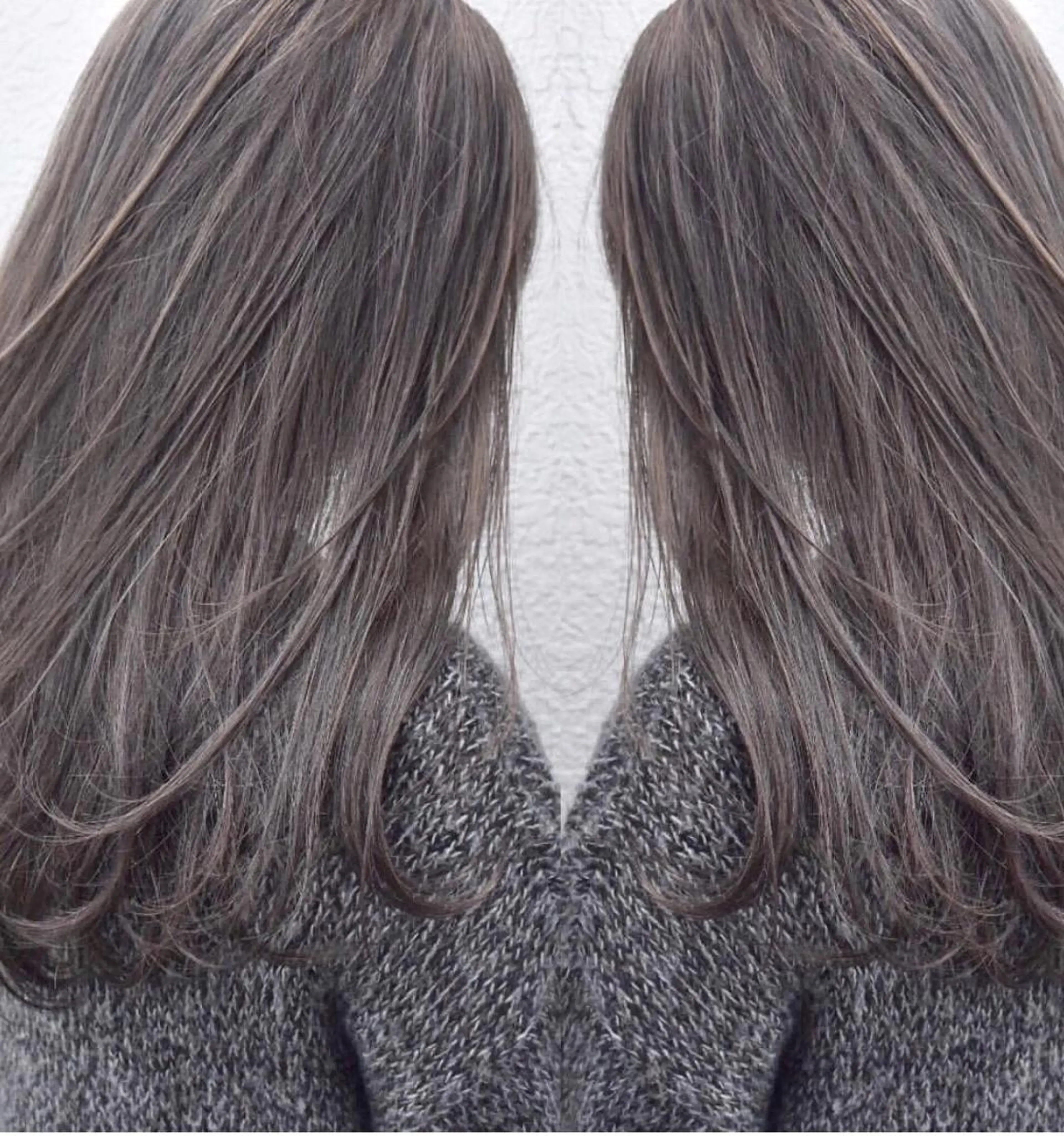 ロング カラー パーマ チビ編み込みエクステ シールEXどぅ〜すのヘアスタイル