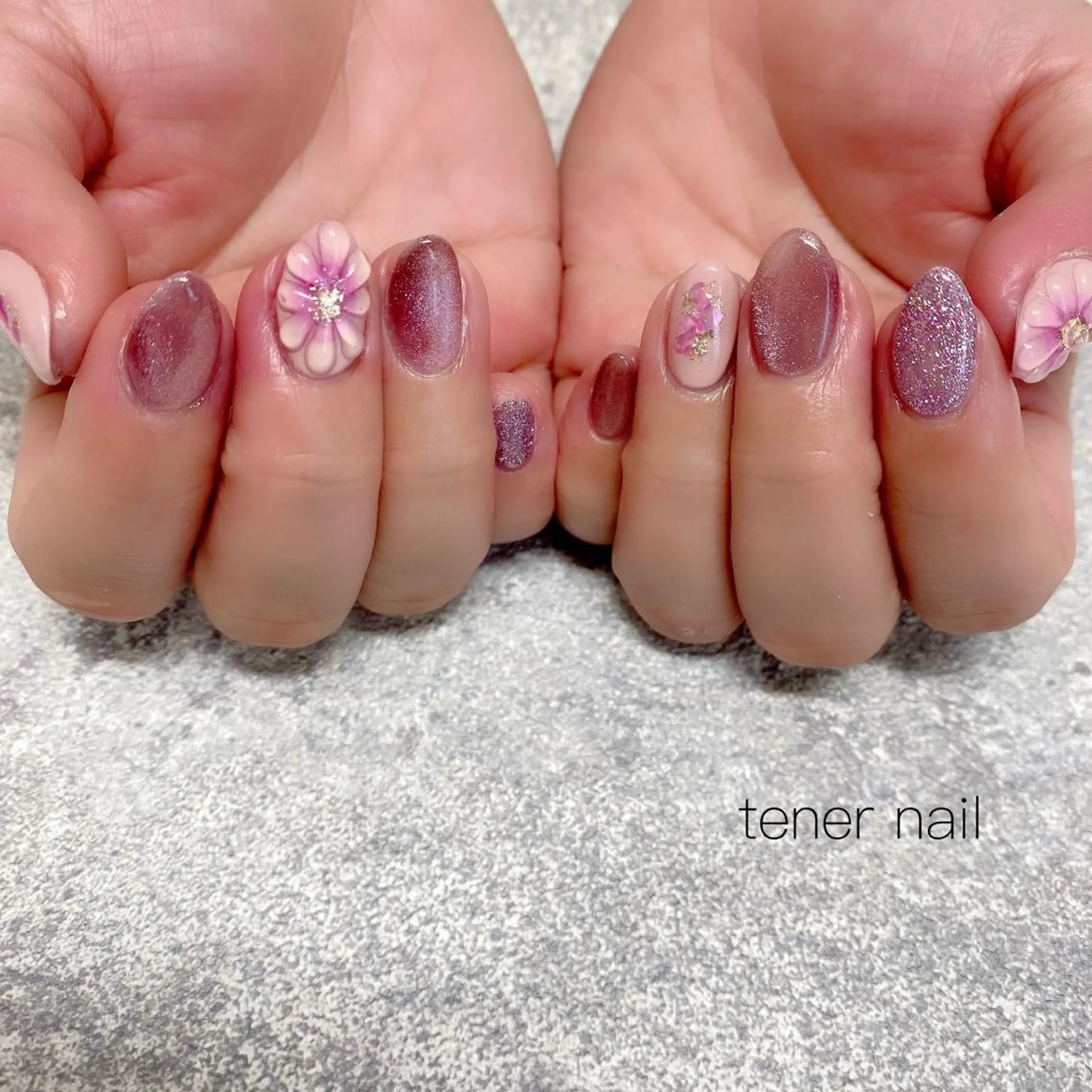 ネイル フラワーネイル ピンク ぷっくりネイル tener  nail  テネルネイル所属・テネルネイル tener nailのネイルデザイン