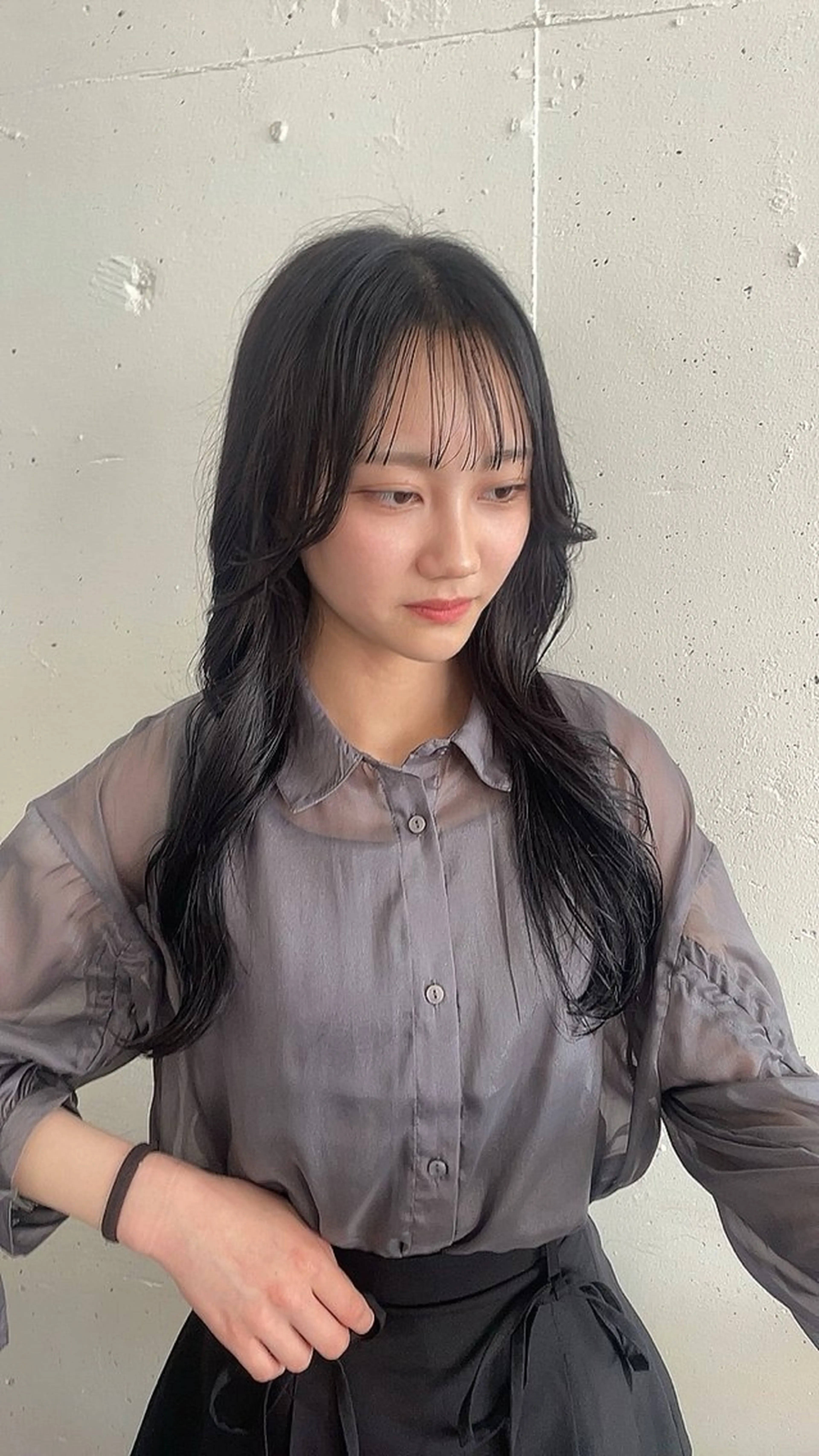 ロング 𝙃𝘼𝙍𝙐🎀 韓国×エクステのヘアスタイル