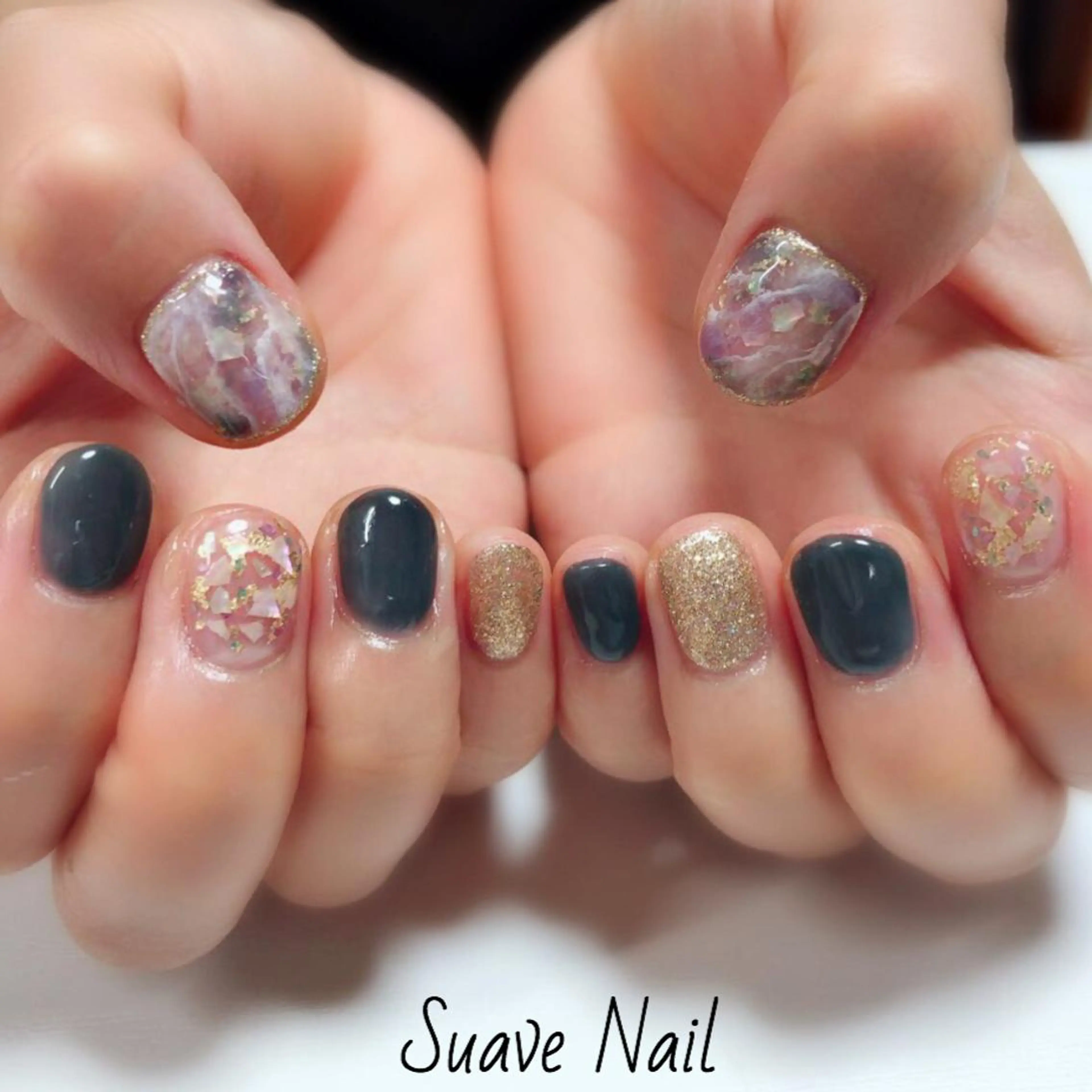 ネイル ジェルネイル グリーン Nail Suave (シュアーヴ)のネイルデザイン
