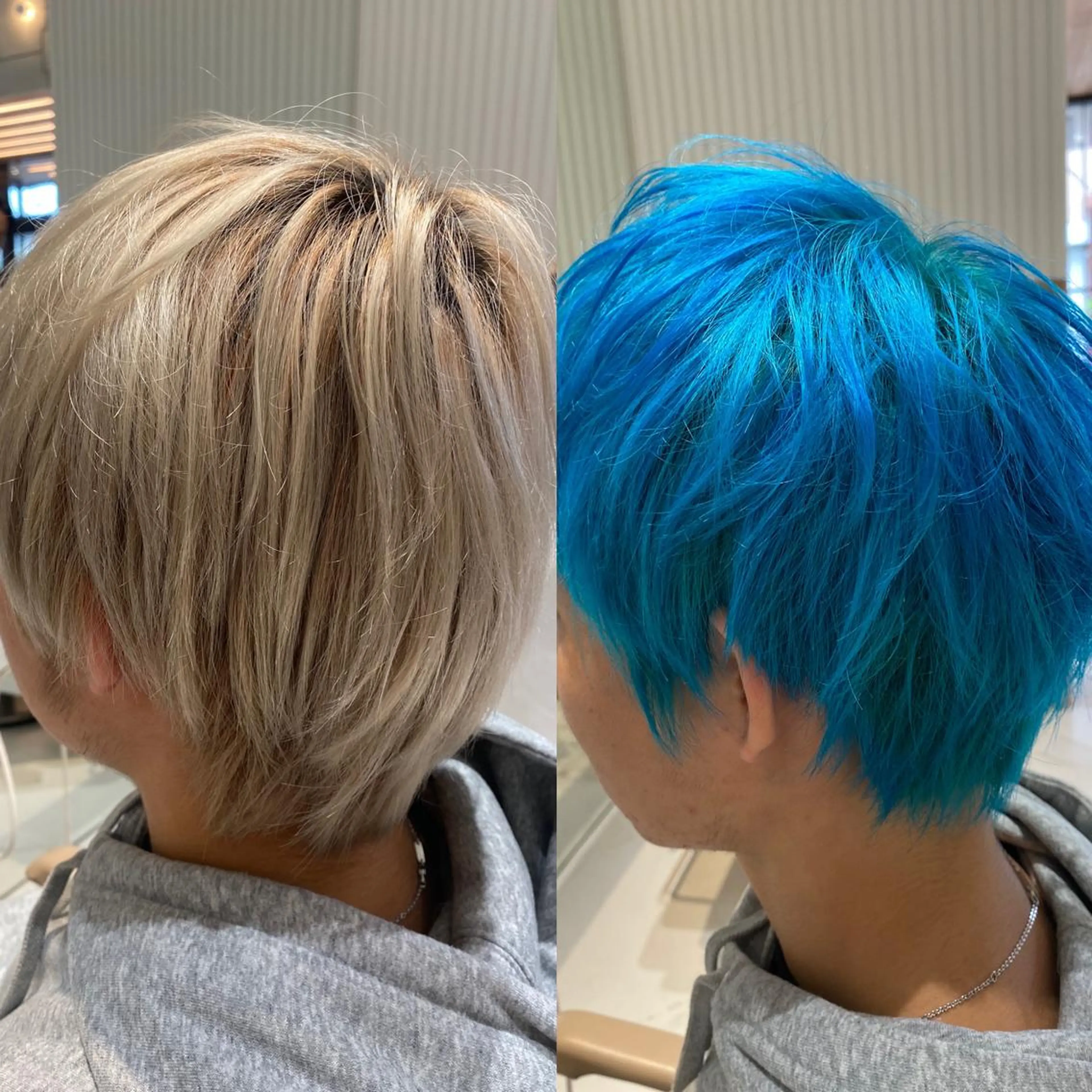 ショート カラー メンズ メンズブリーチ ブリーチ ブルーカラー ケアブリーチ 谷合 貴志のヘアスタイル