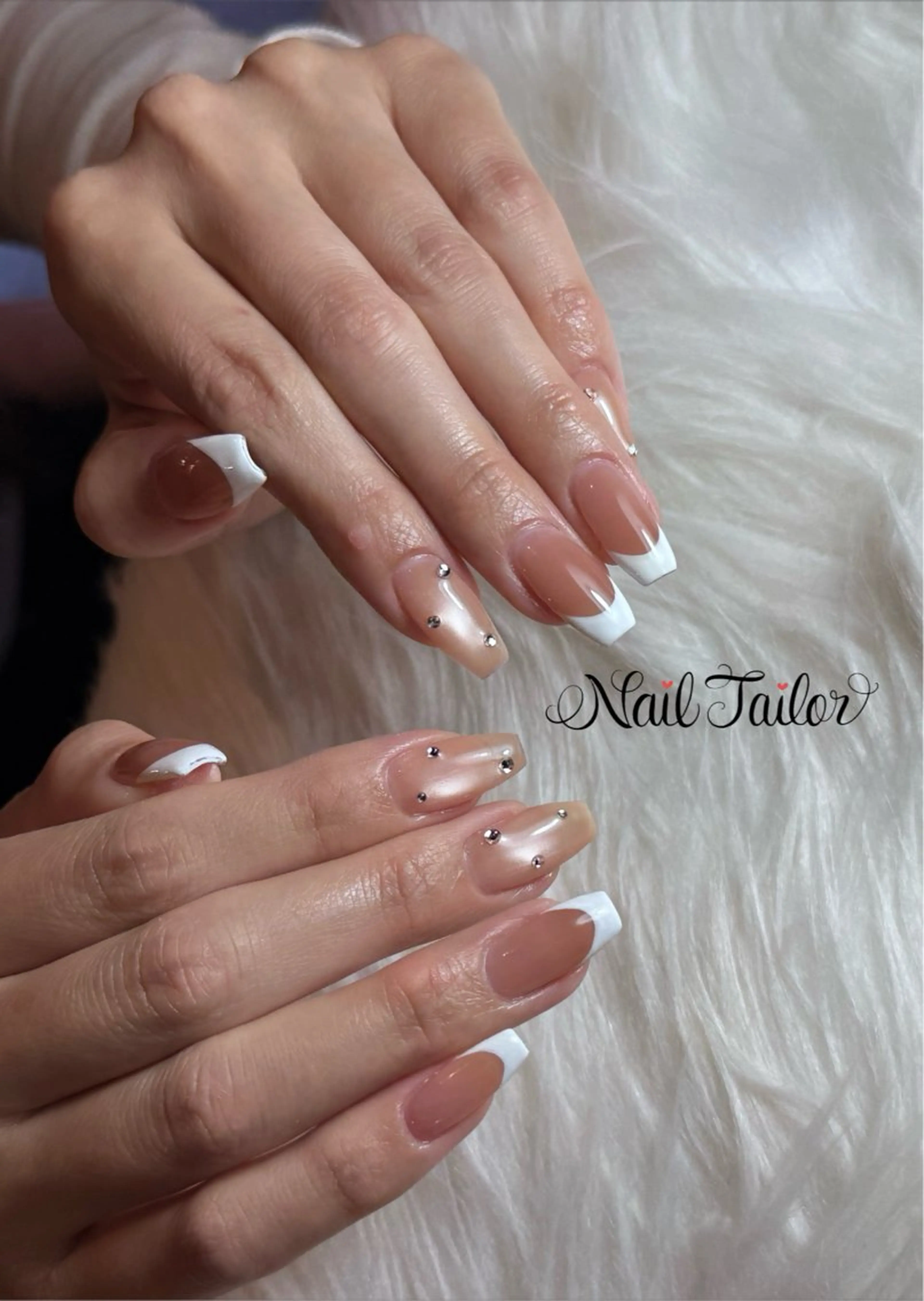 ネイル フレンチネイル キラキラネイル マグネットネイル ハンドネイル NailTailor ネイルテイラーのネイルデザイン
