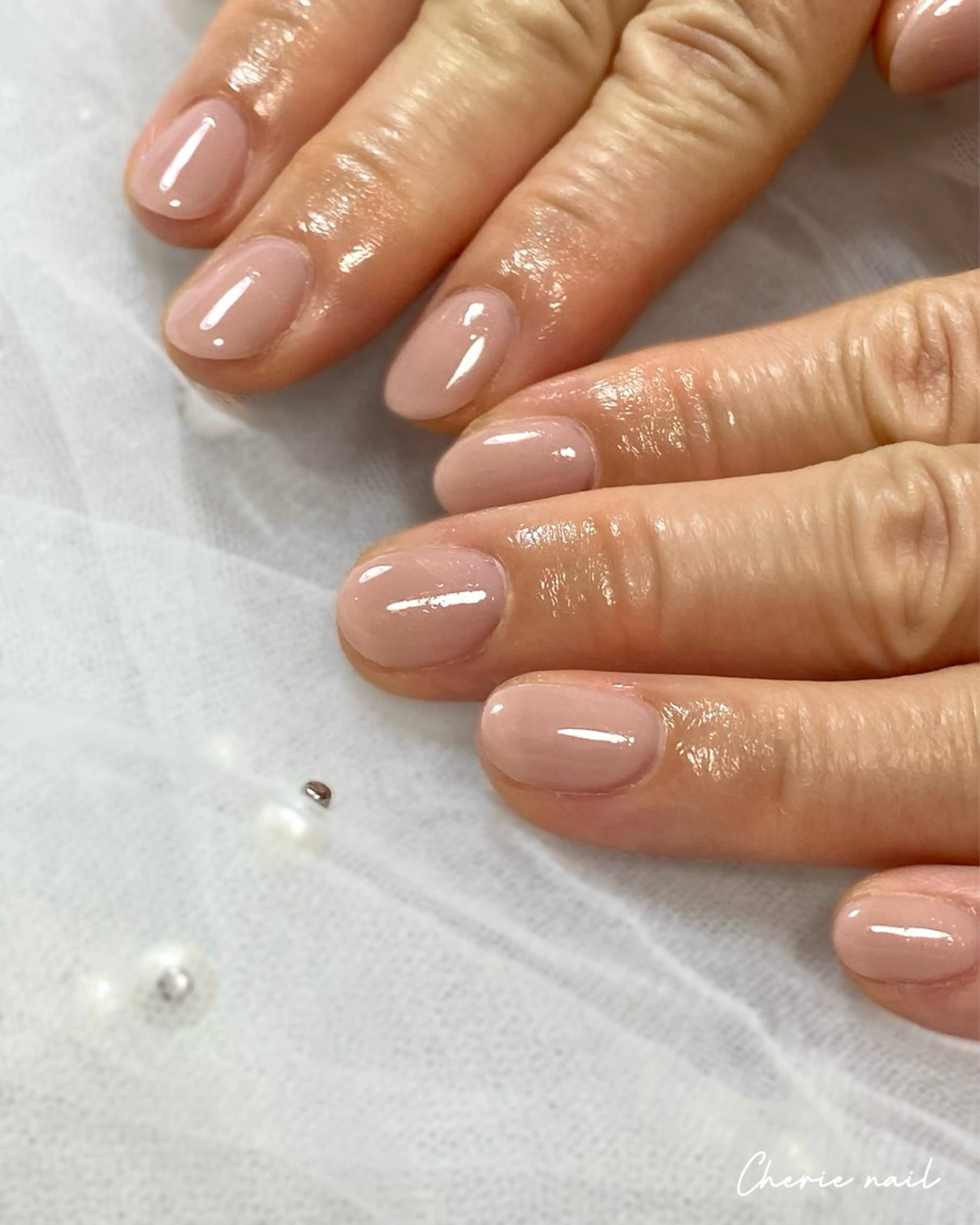 ネイル ジェルネイル オフィスネイル ワンカラーネイル ピンク ハンドネイル Cherienail yunaのネイルデザイン