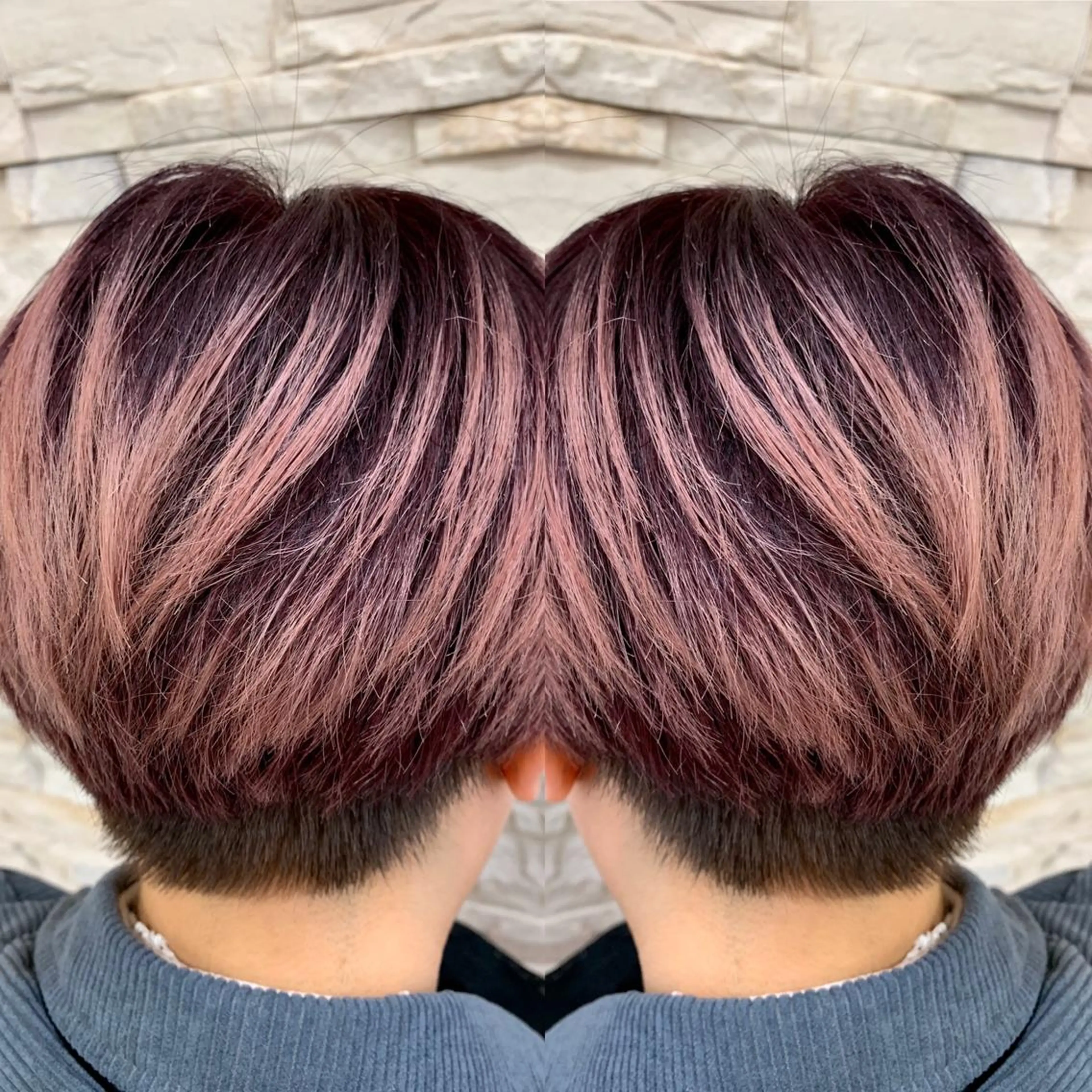 ショート 縮毛/レイヤー 韓国/橋口のヘアスタイル