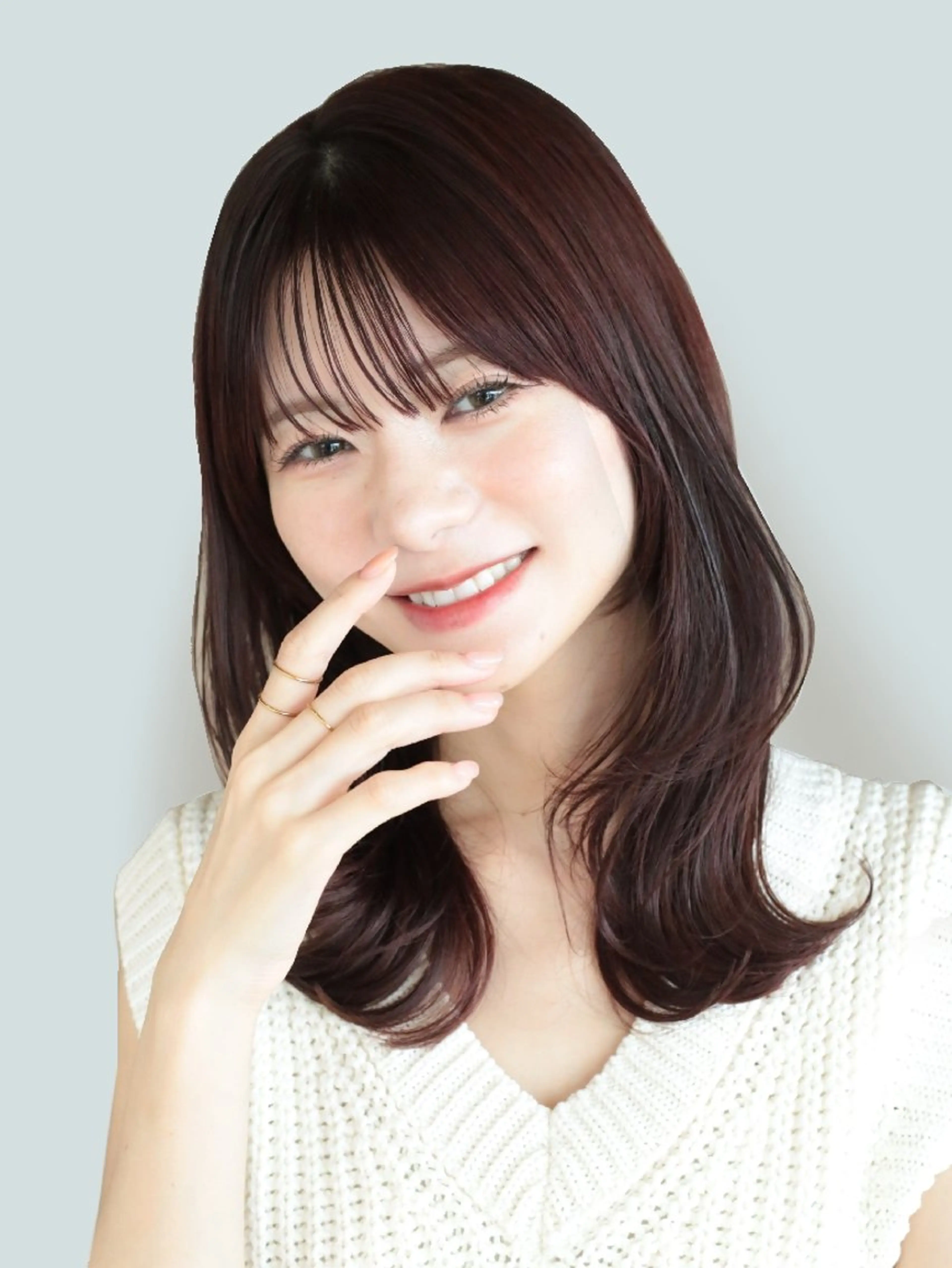 セミロング カット ヘアカラー トリートメント Nanako。/韓国 ハッシュカットのヘアスタイル