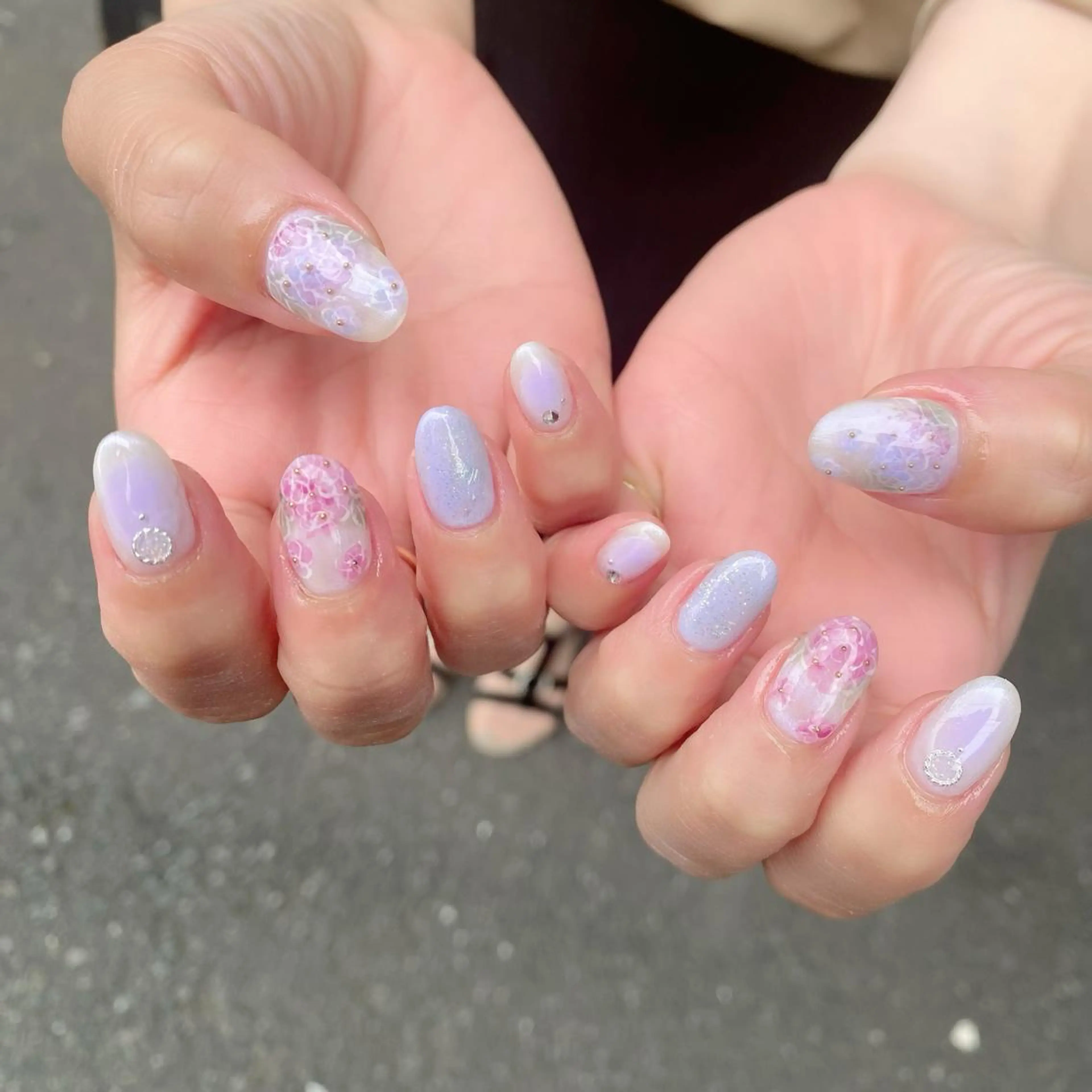 ネイル アートネイル チークネイル フラワーネイル 夏ネイル ハンドネイル Salon Ｋのネイルデザイン