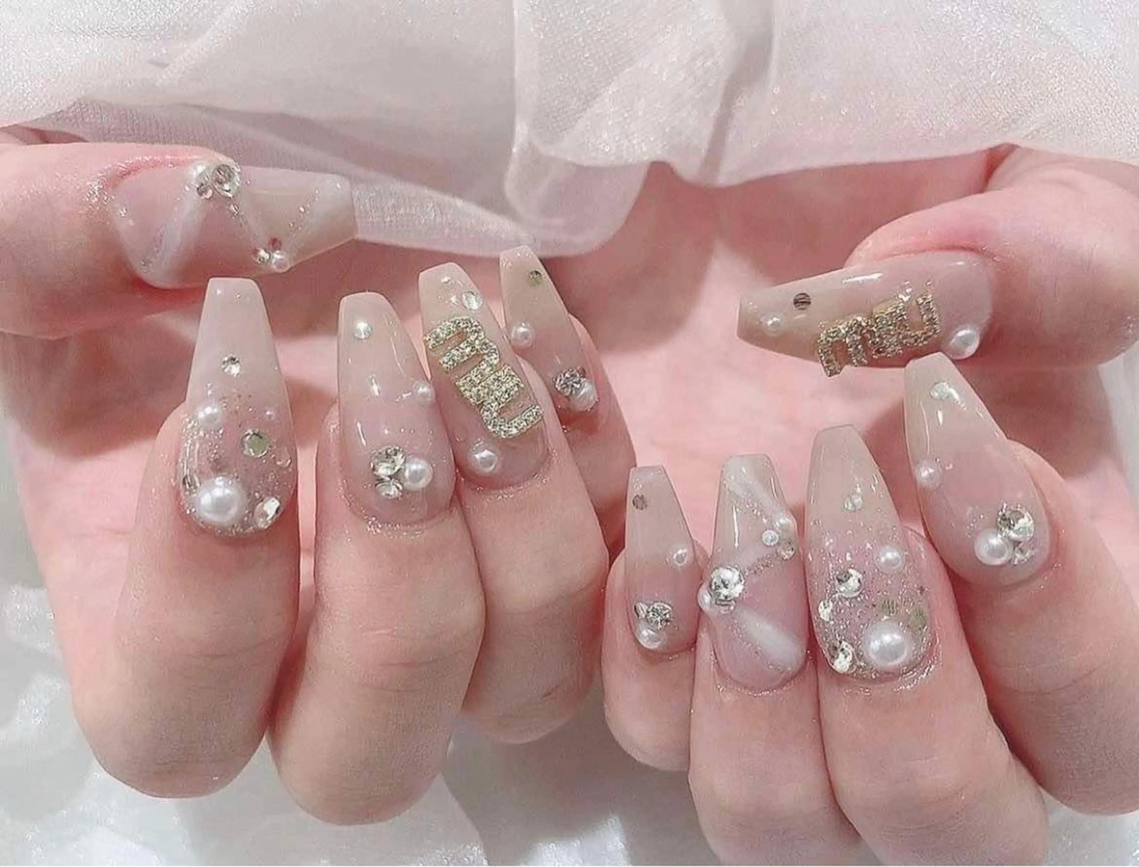 ネイル オーロラネイル チークネイル 長さ出し フットネイル フレンチネイル Lee Nails チップ長さだし専門店のネイルデザイン