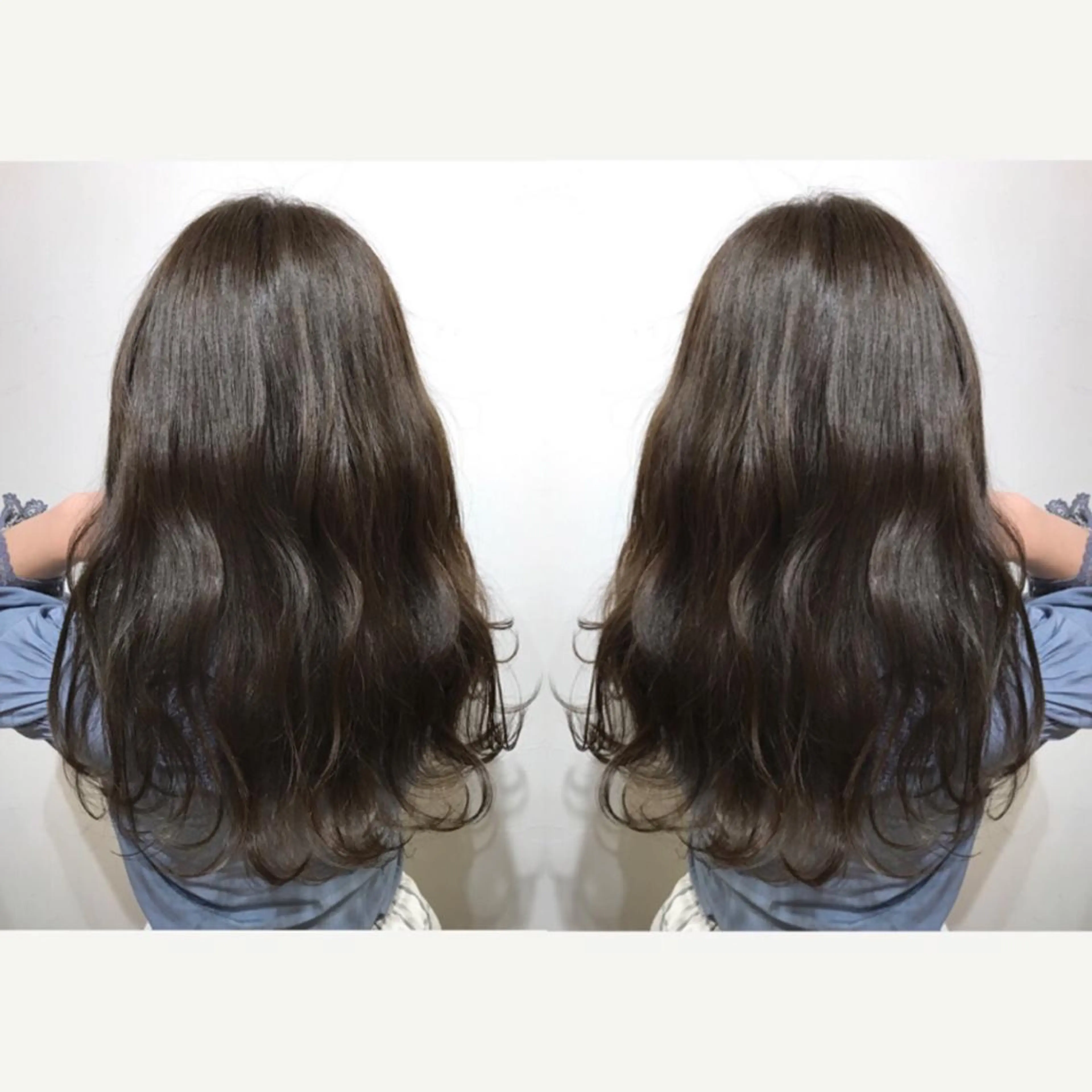 セミロング カラー アッシュ yui .のヘアスタイル