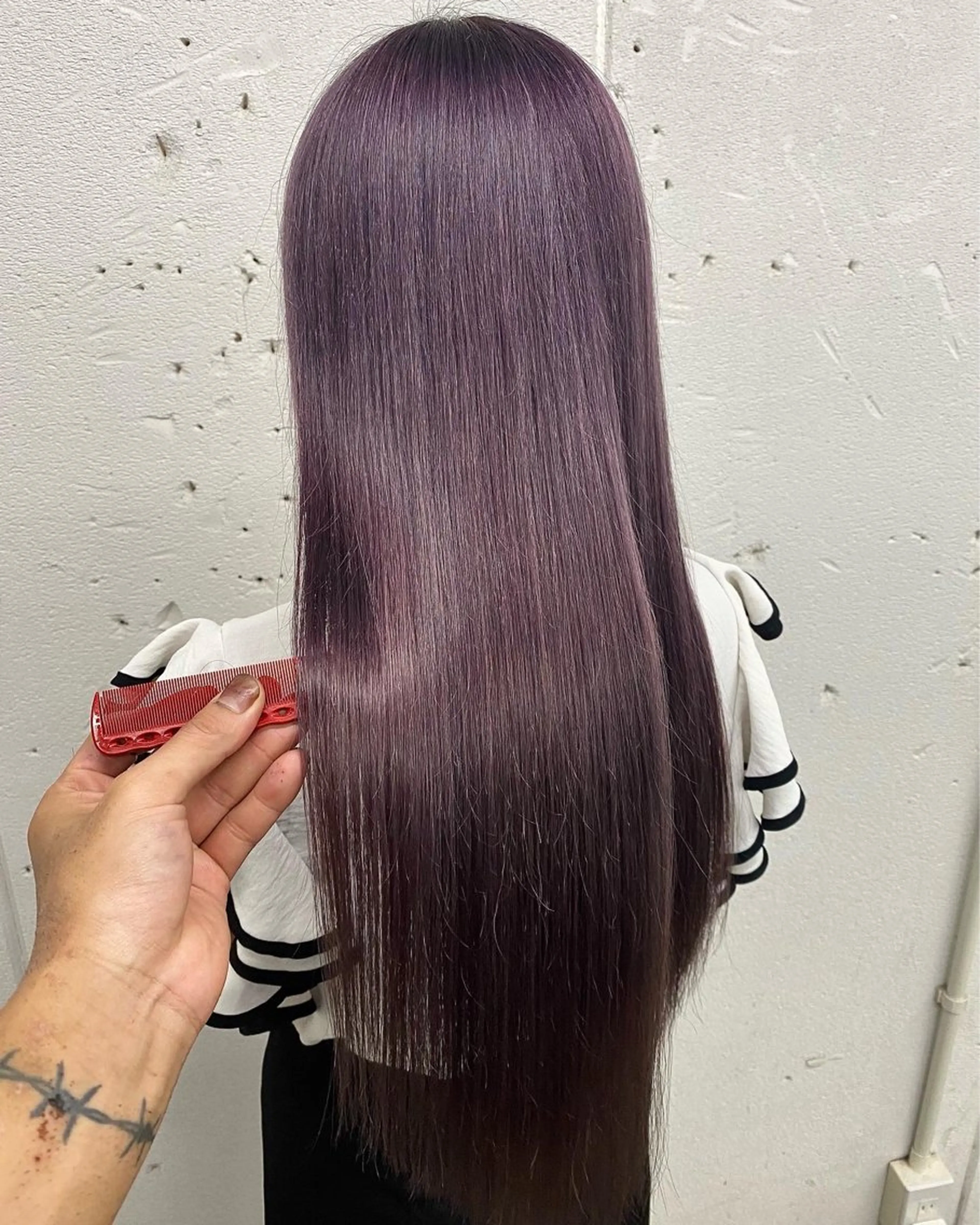 ロング カラー ラベンダーカラー 髪質改善 トリートメント D.I.E.V.A所属・艶ハイトーン特化 tatsuのヘアスタイル