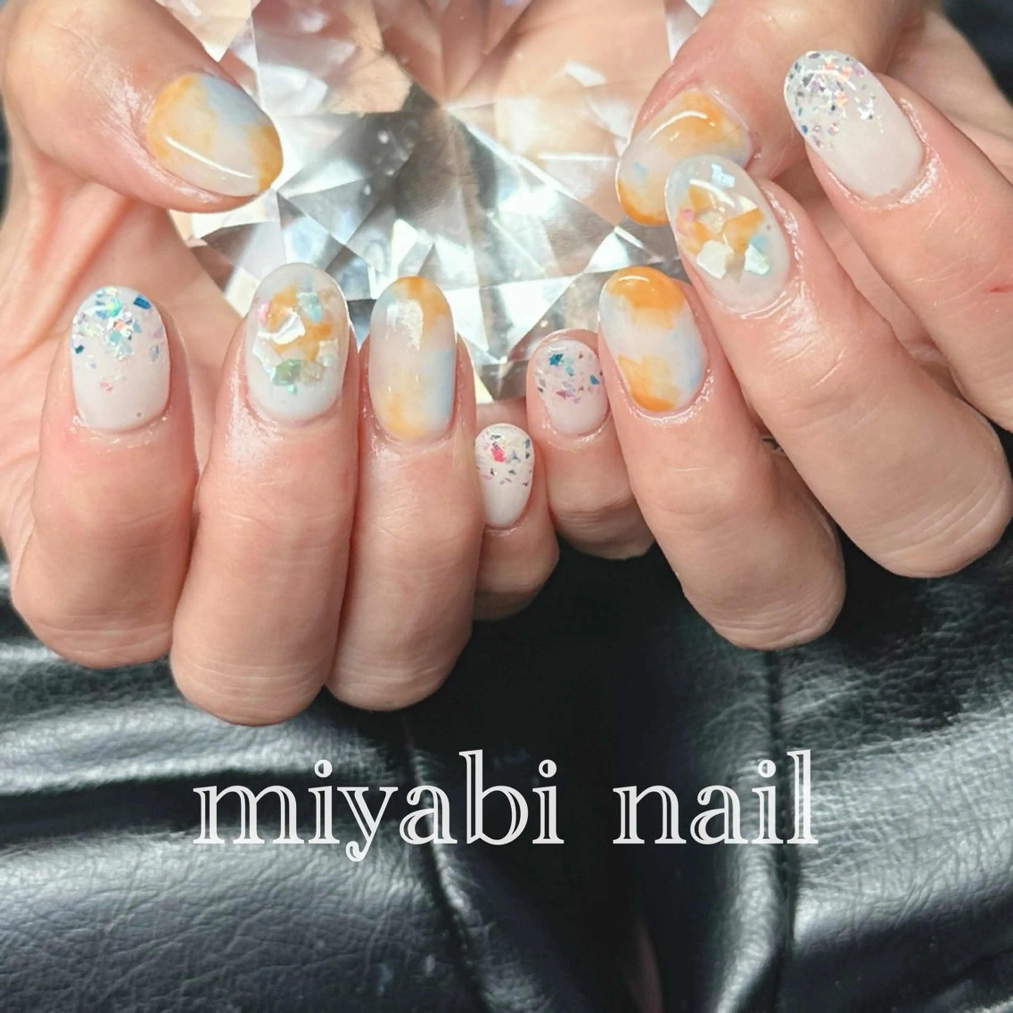 ネイル アートネイル ジェルネイル キラキラネイル ラメ(グリッター) 持ち込み ハンドネイル miyabi nail 桂川駅近くのネイルデザイン