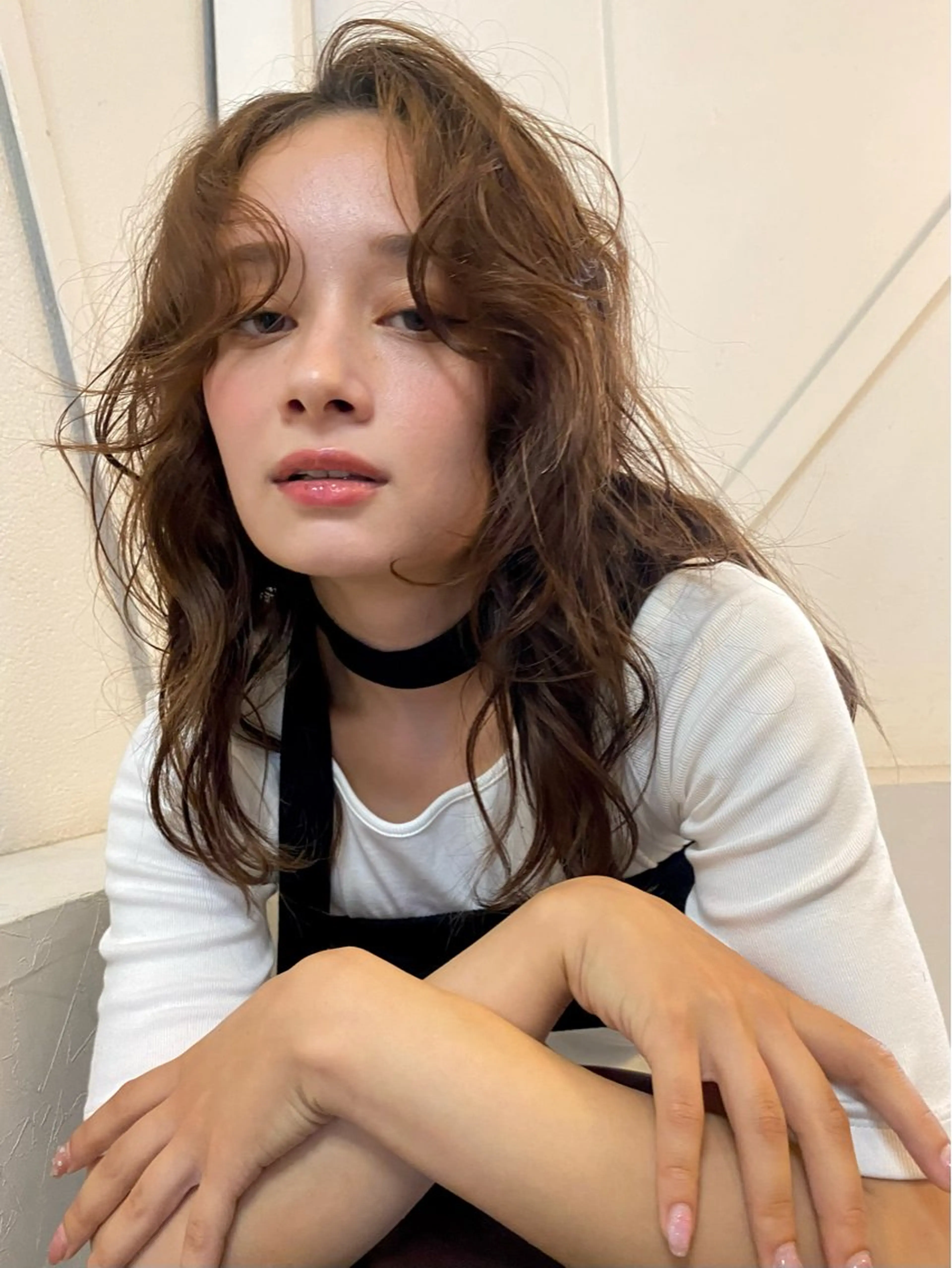 セミロング カラー ベージュカラー ブラウンカラー レイヤーカット カット ヘアカラー 森貴裕/ベージュ/ パーマ/オリーブのヘアスタイル