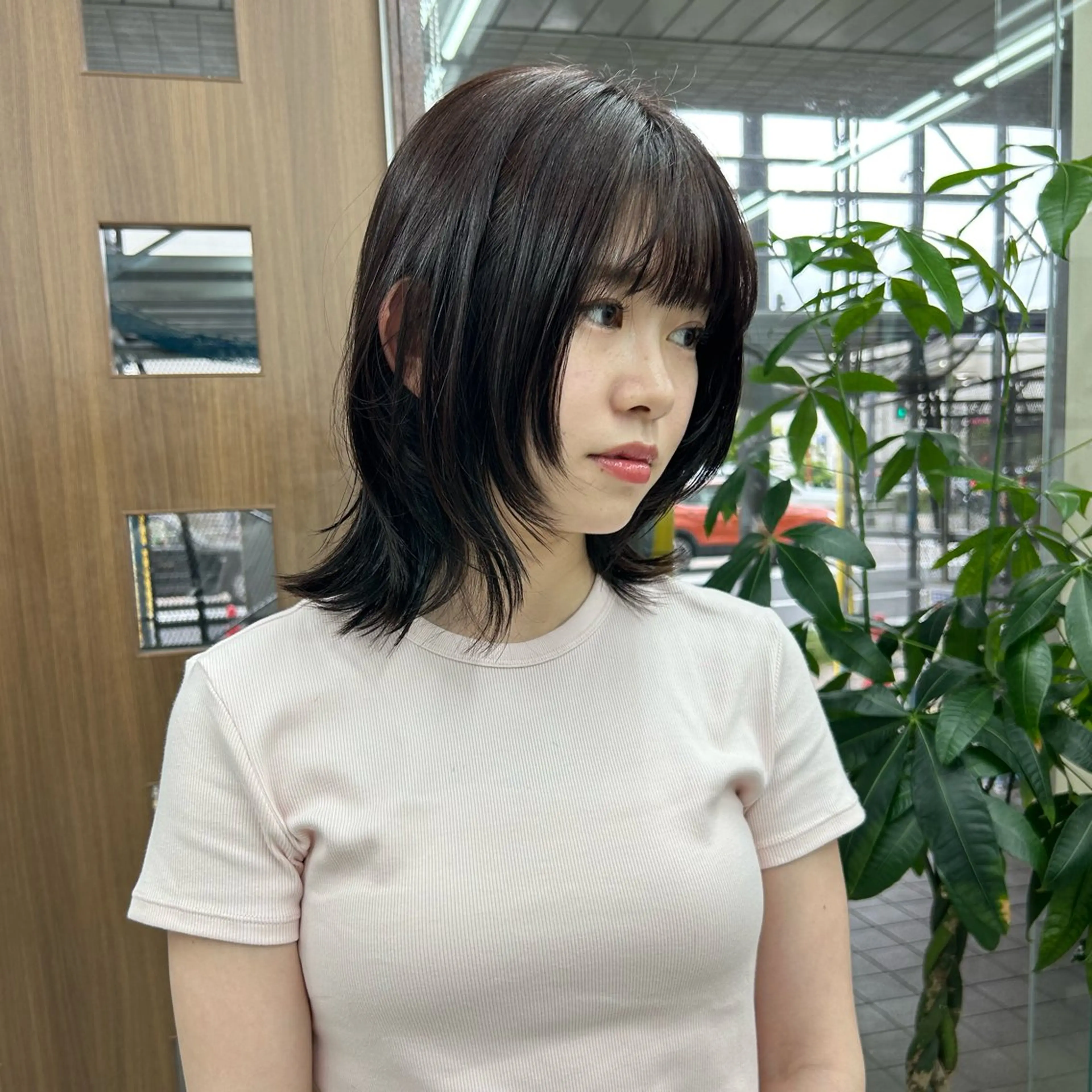 ミディアム レイヤーカット ダブルカラー/韓国 ヘア/さわのあかねのヘアスタイル