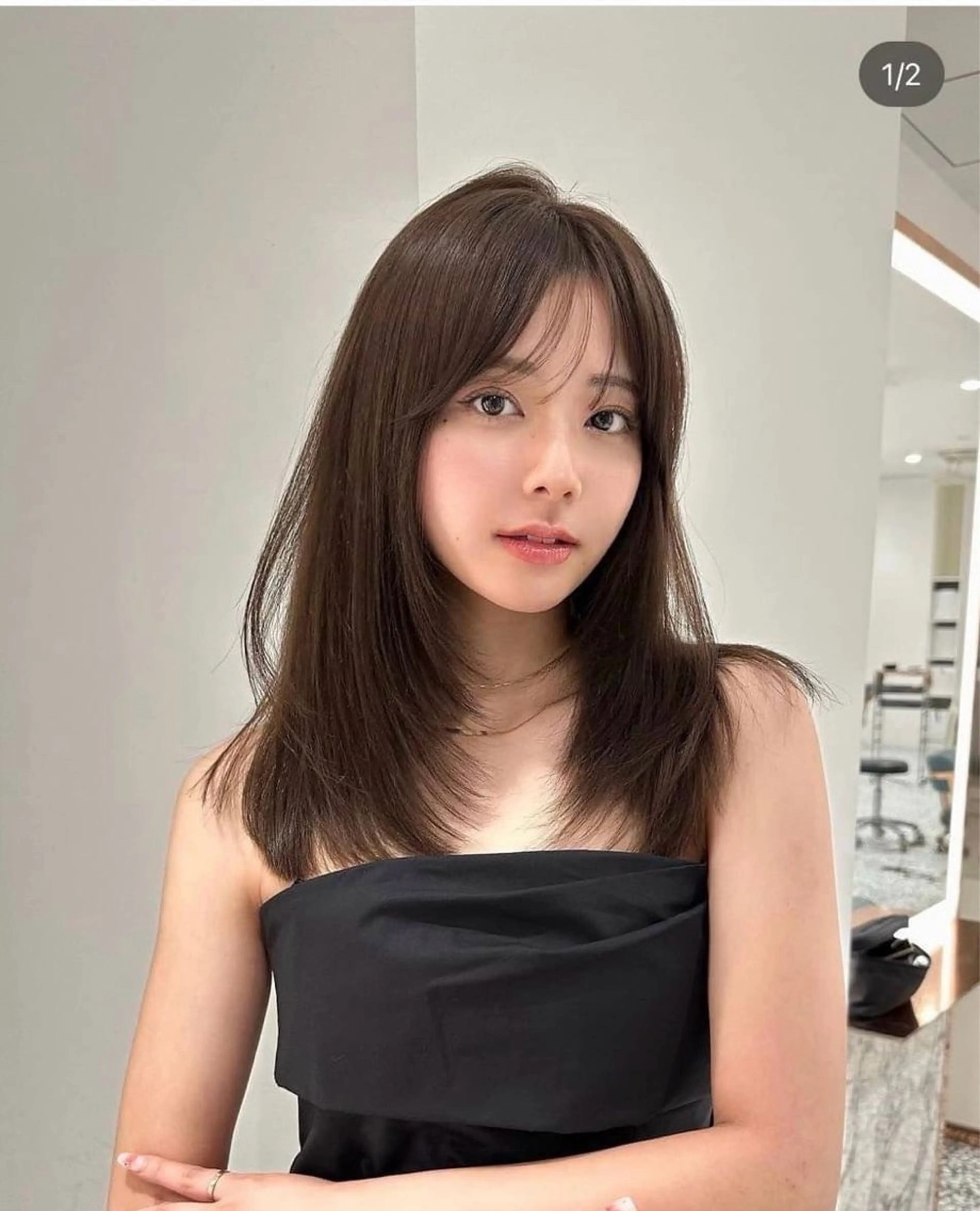 セミロング 十川 明優花のヘアスタイル