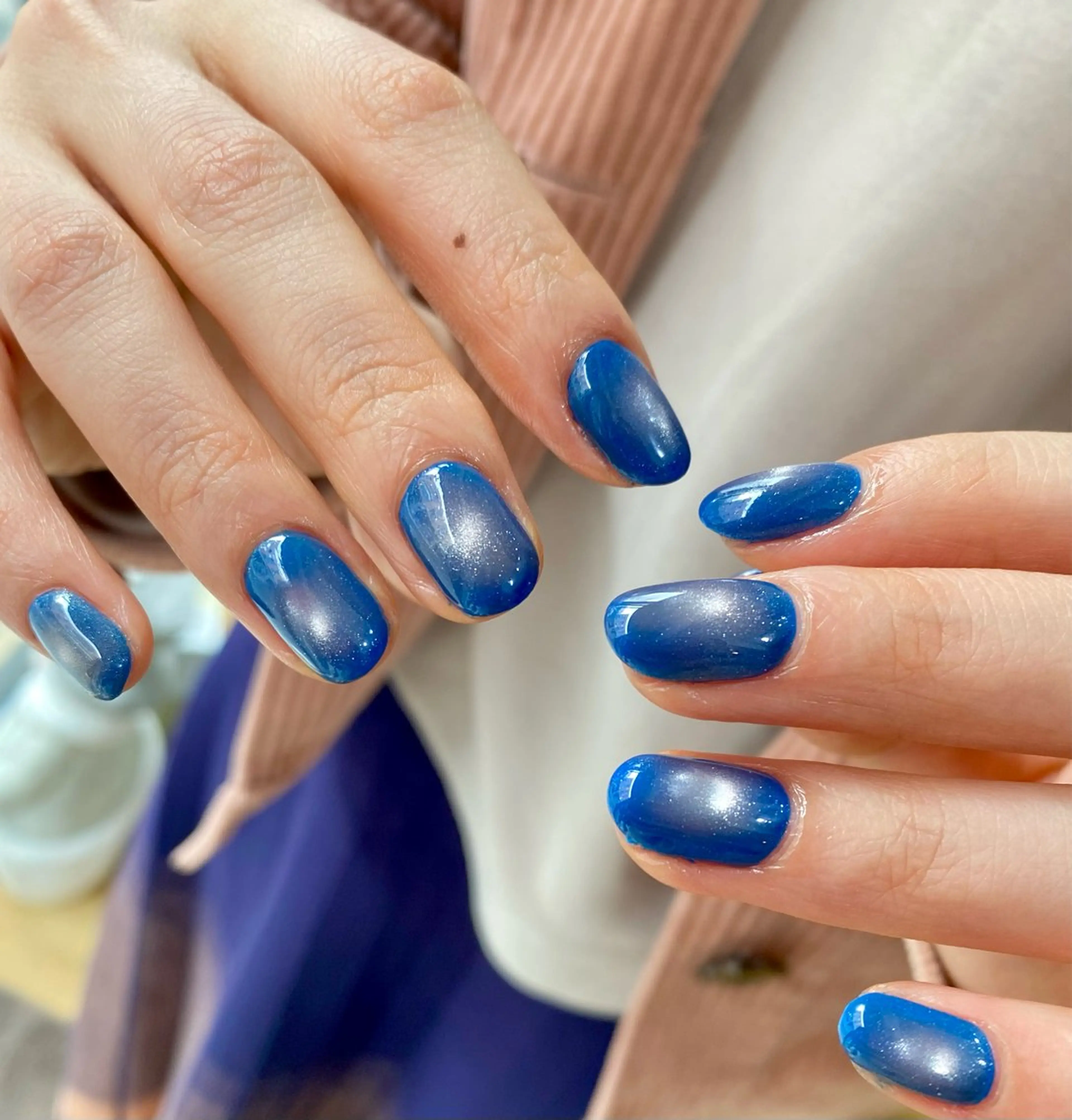 ネイル マグネットネイル マグネットワンカラー ワンカラーネイル ハンドネイル たかはし ゆいのネイルデザイン