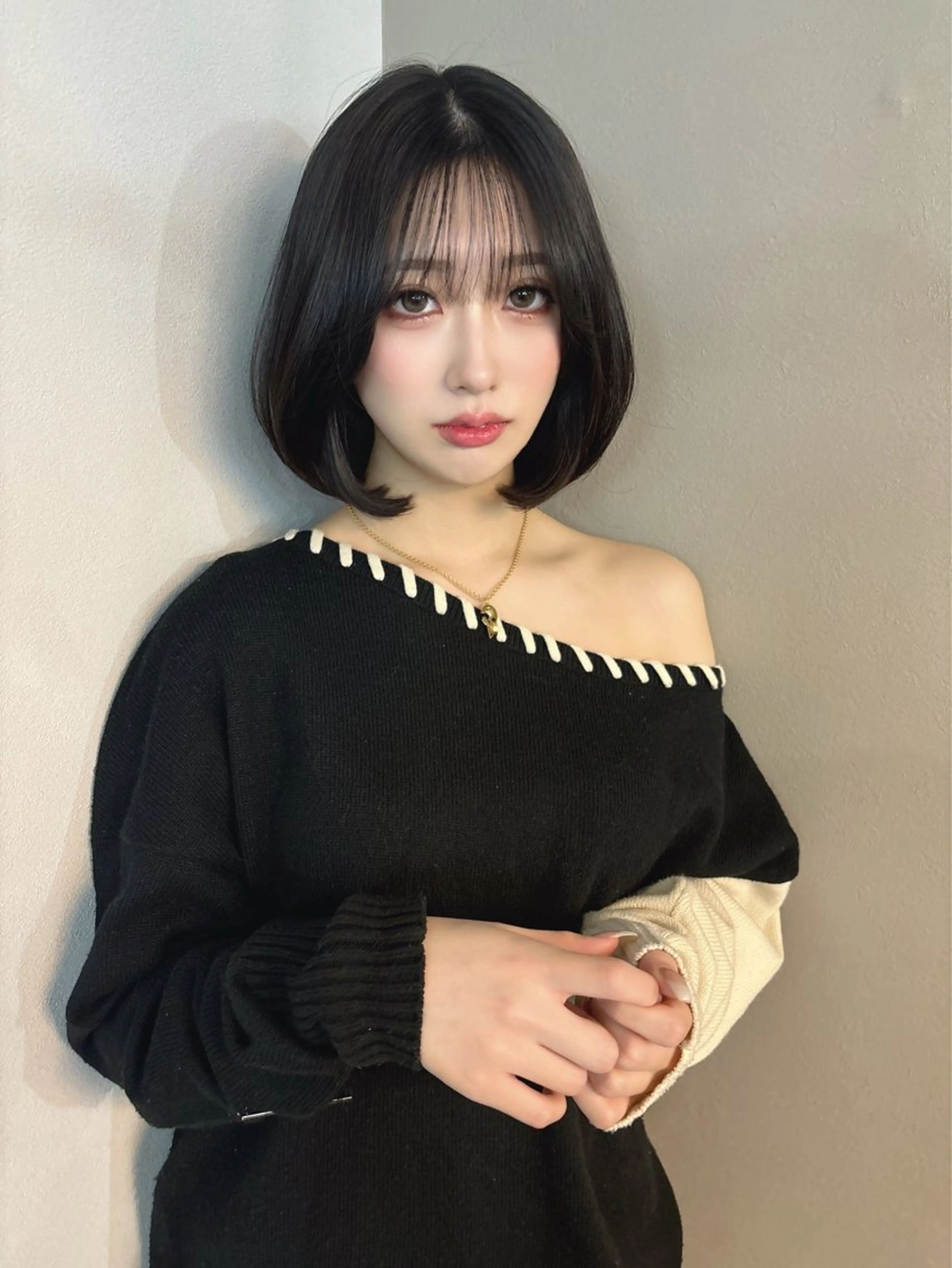 ミディアム カット ヘアカラー 縮毛矯正 トリートメント 縮毛矯正/髪質改善 韓国風/MIKIYAのヘアスタイル