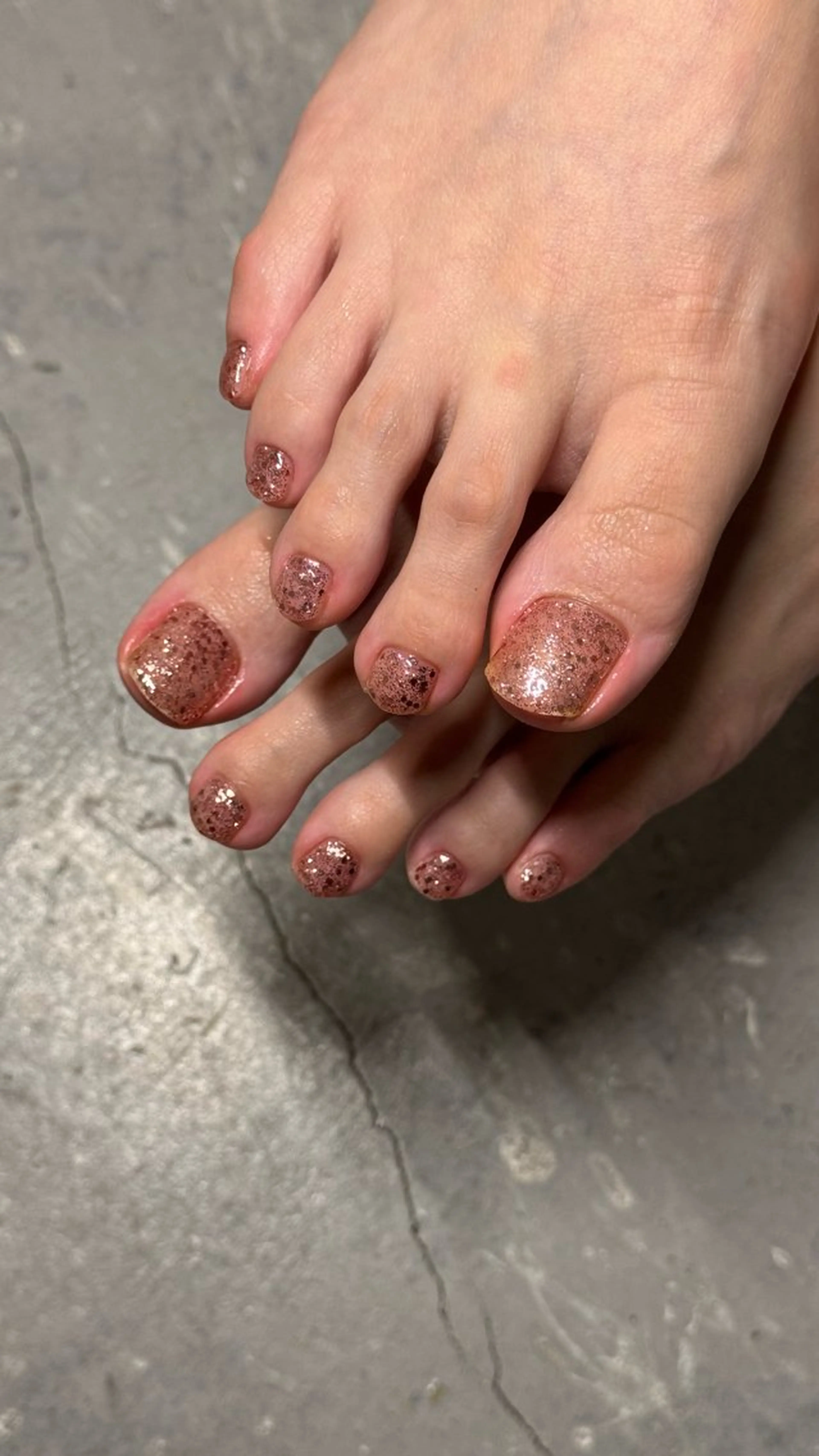 ネイル ジェルネイル キラキラネイル ラメ(グリッター) ワンカラーネイル フットネイル ZERO Nail Art Foot専用のネイルデザイン