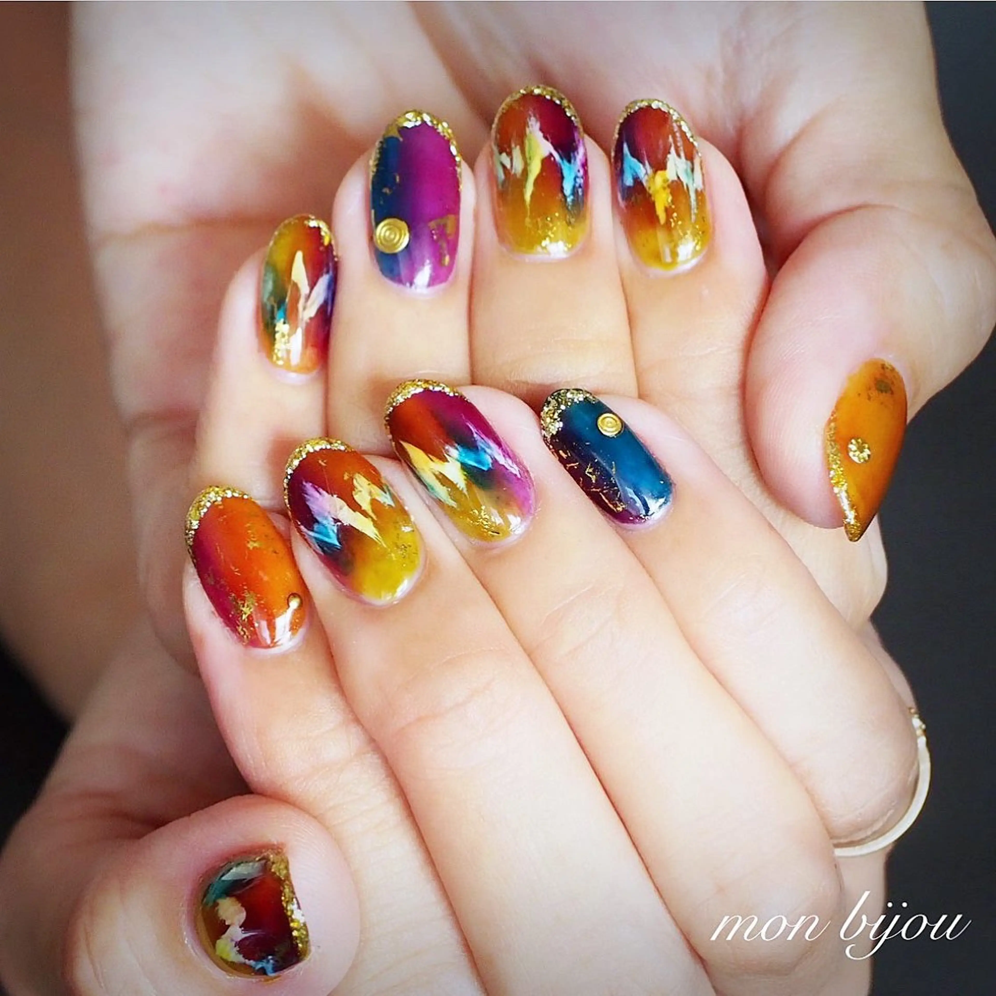 ネイル ニュアンスネイル ハンドネイル ハンドケア mon bijou 坪井のネイルデザイン